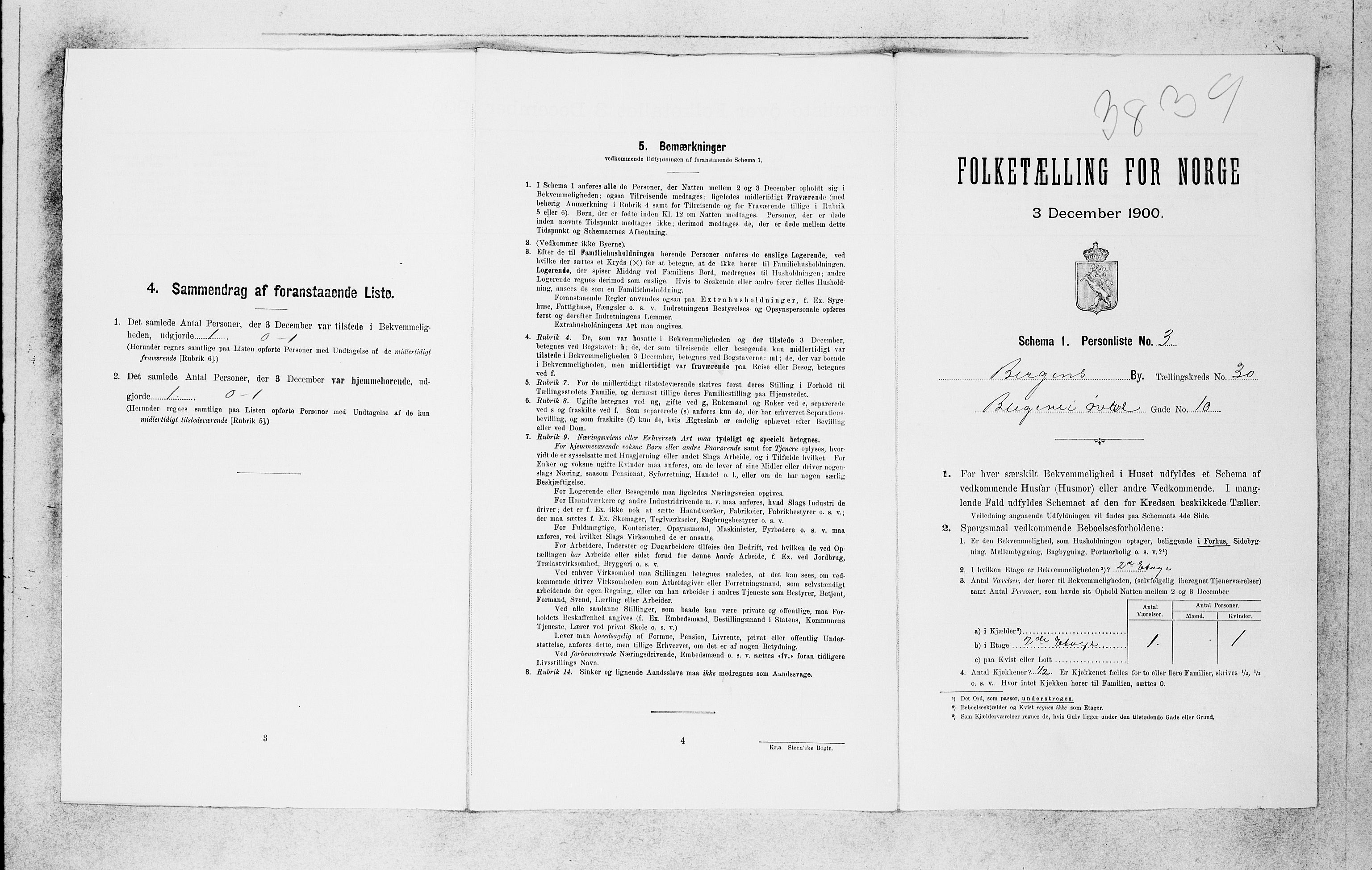 SAB, 1900 census for Bergen, 1900, p. 6338