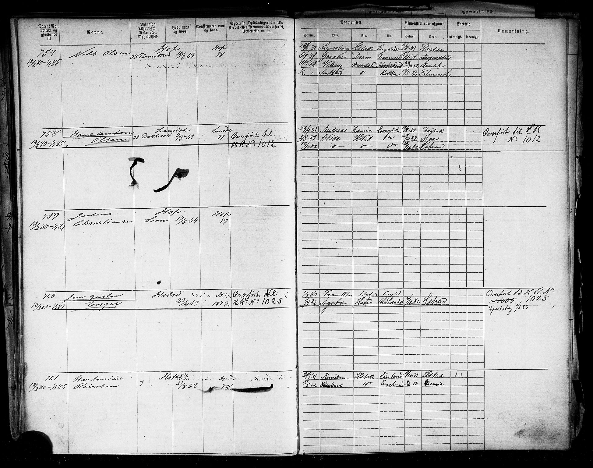 Holmestrand innrulleringskontor, AV/SAKO-A-1151/F/Fb/L0003: Annotasjonsrulle, 1868-1886, p. 154