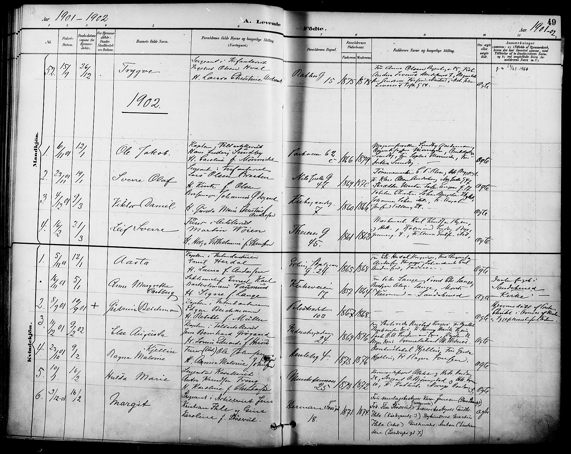 Garnisonsmenigheten Kirkebøker, AV/SAO-A-10846/F/Fa/L0013: Parish register (official) no. 13, 1894-1904, p. 49