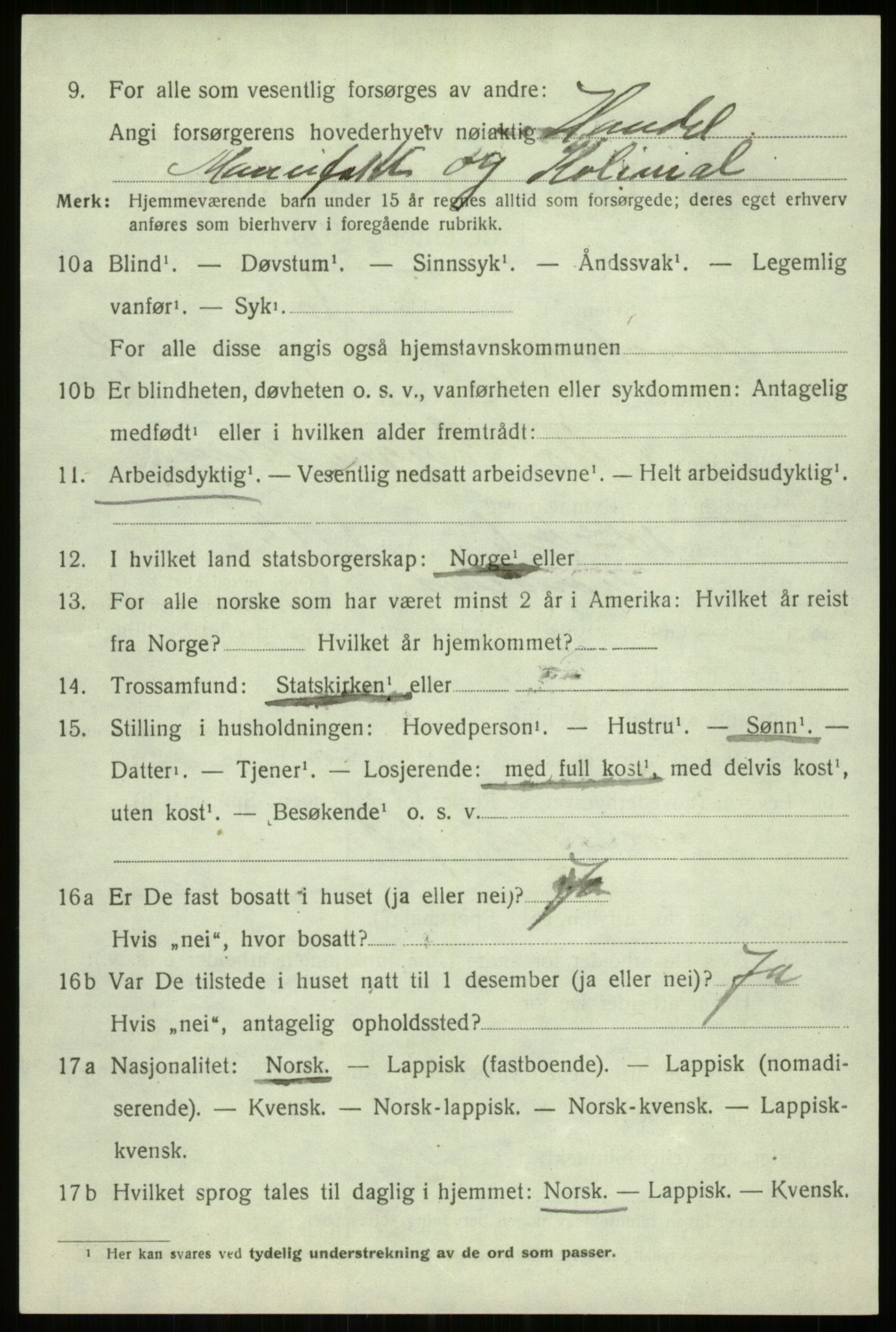 SATØ, 1920 census for Trondenes, 1920, p. 4150