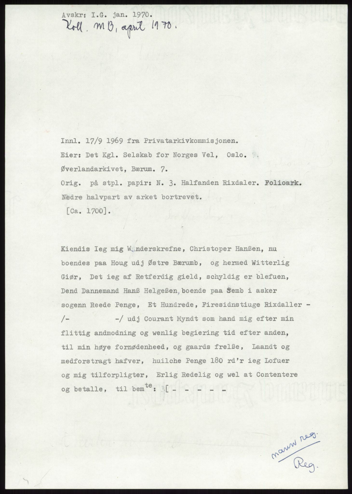 Samlinger til kildeutgivelse, Diplomavskriftsamlingen, RA/EA-4053/H/Ha, p. 1252