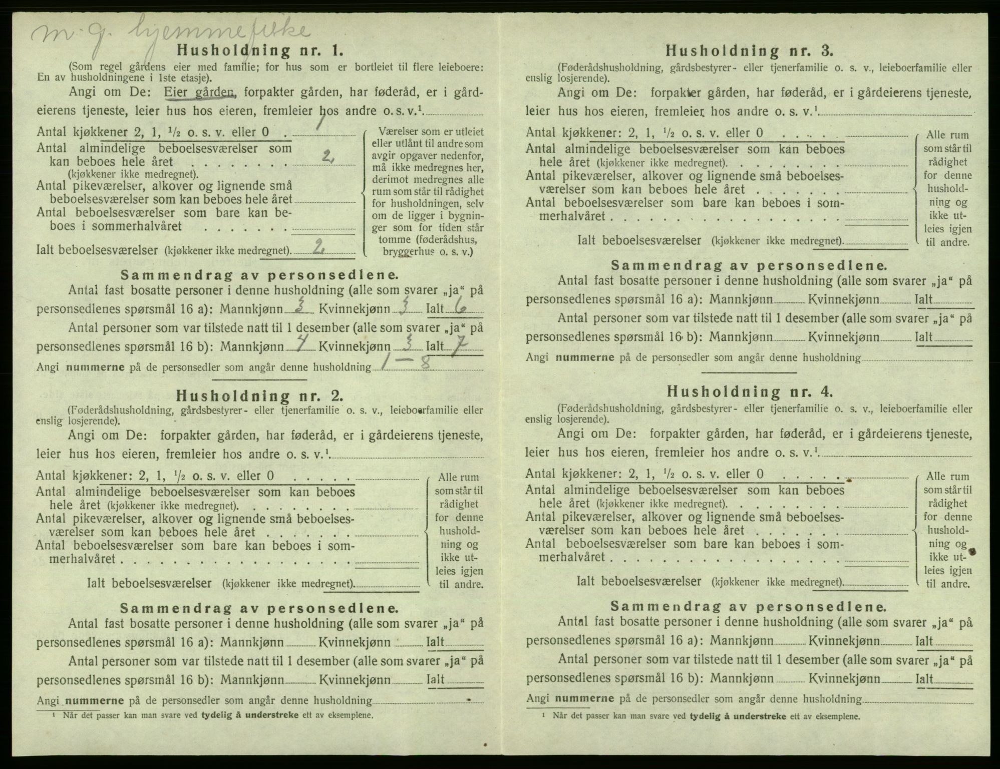 SAB, 1920 census for Sund, 1920, p. 366