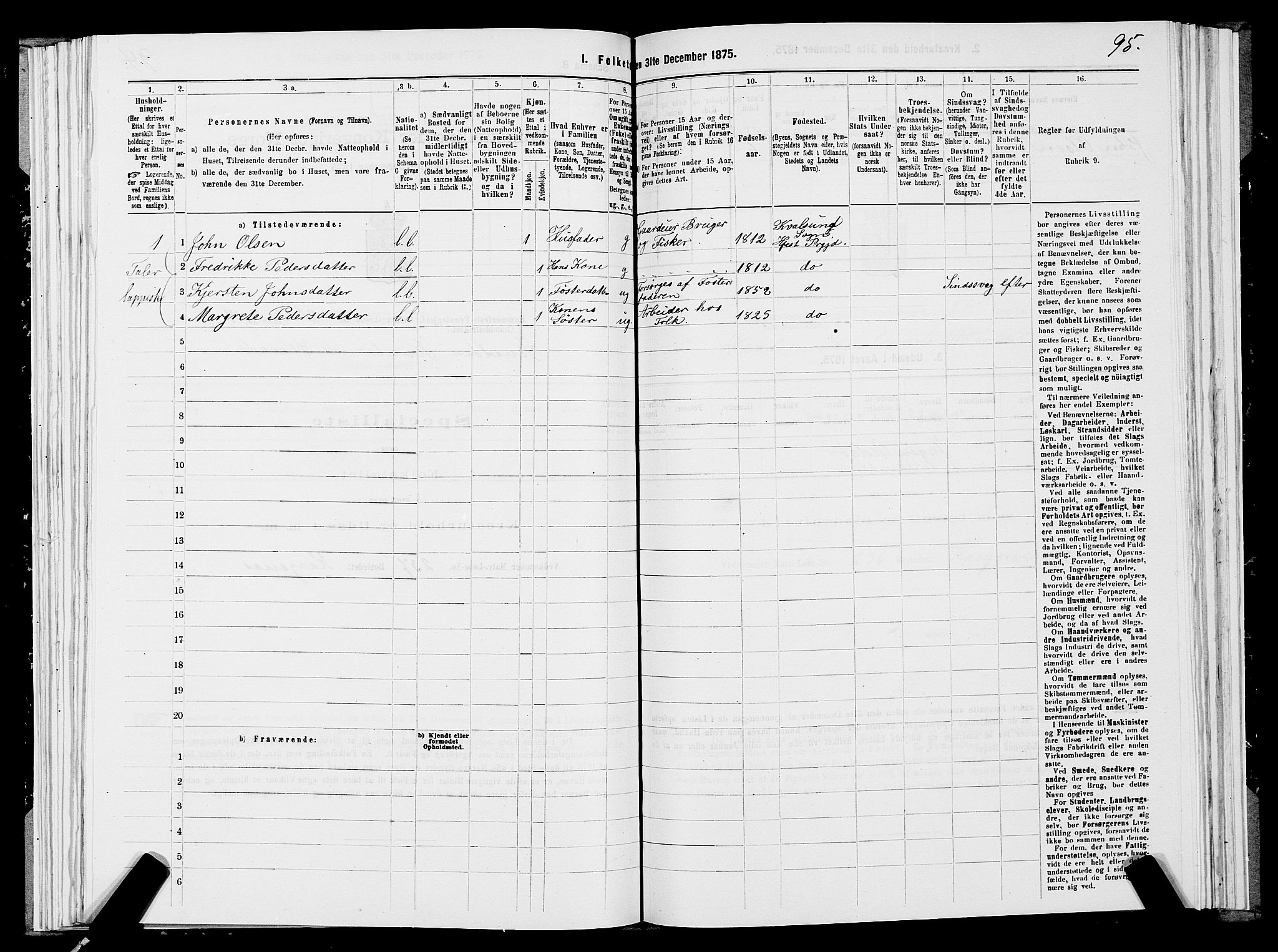 SATØ, 1875 census for 2016L Hammerfest/Hammerfest og Kvalsund, 1875, p. 2095