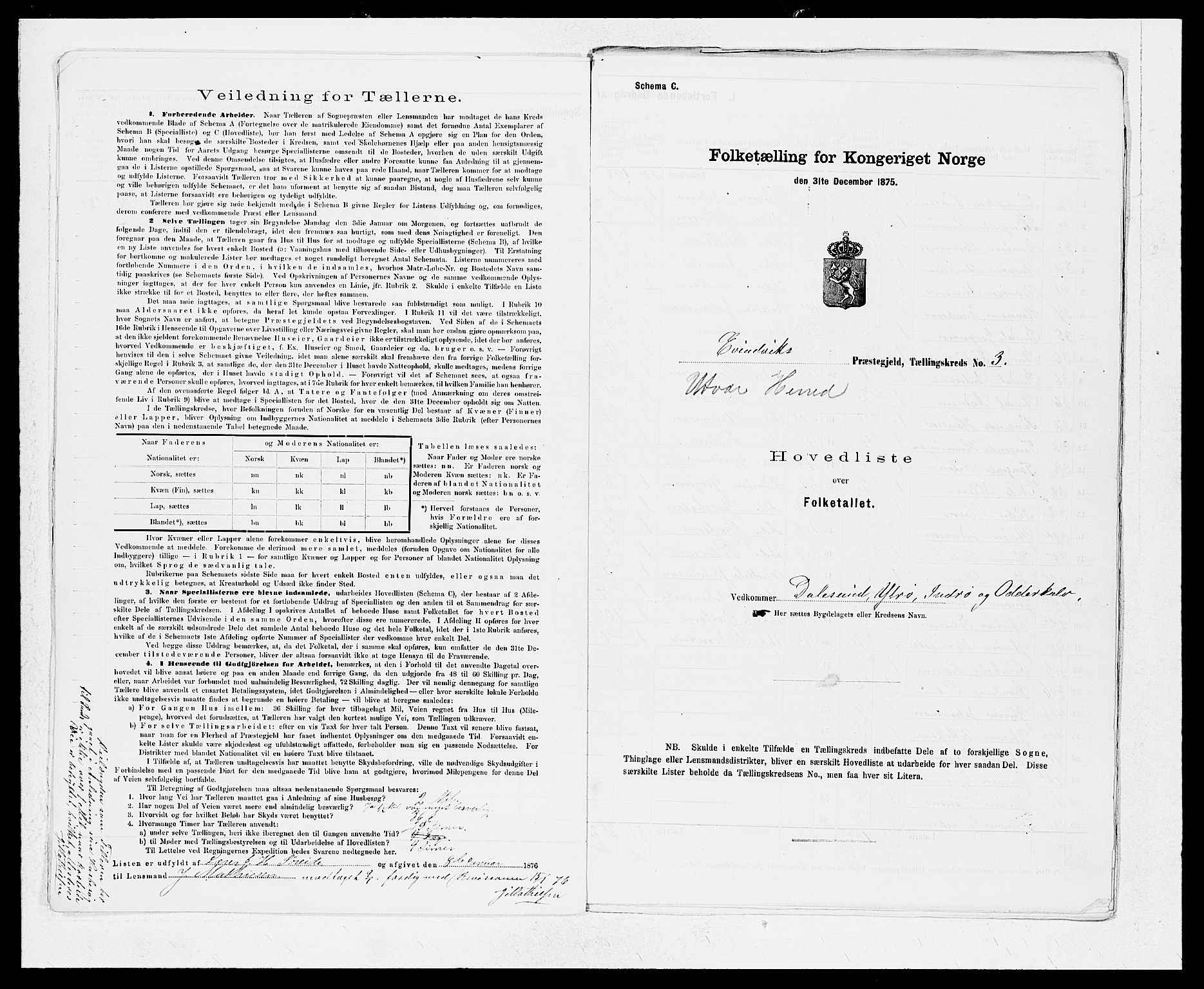 SAB, 1875 census for 1411P Eivindvik, 1875, p. 949