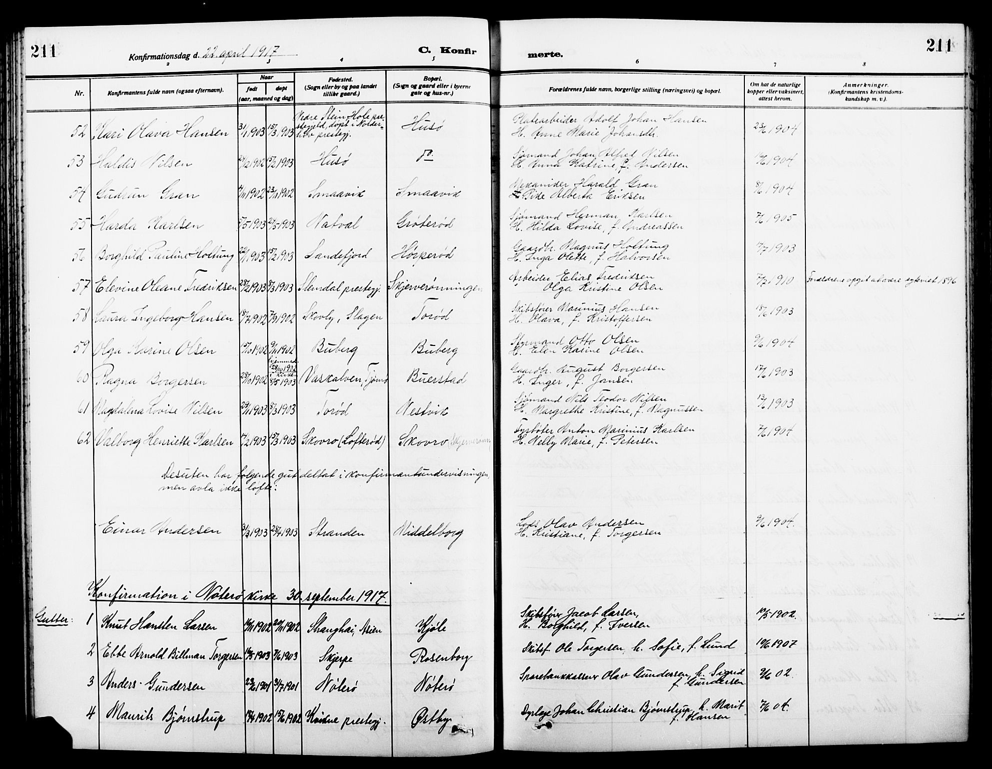 Nøtterøy kirkebøker, AV/SAKO-A-354/G/Ga/L0005: Parish register (copy) no. I 5, 1910-1924, p. 211