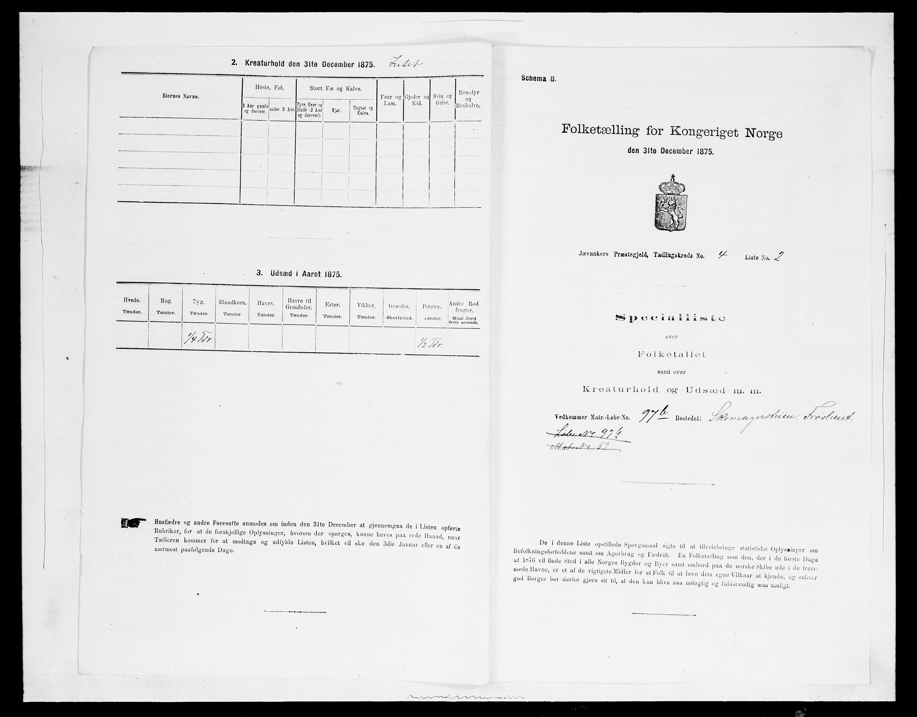 SAH, 1875 census for 0532P Jevnaker, 1875, p. 613