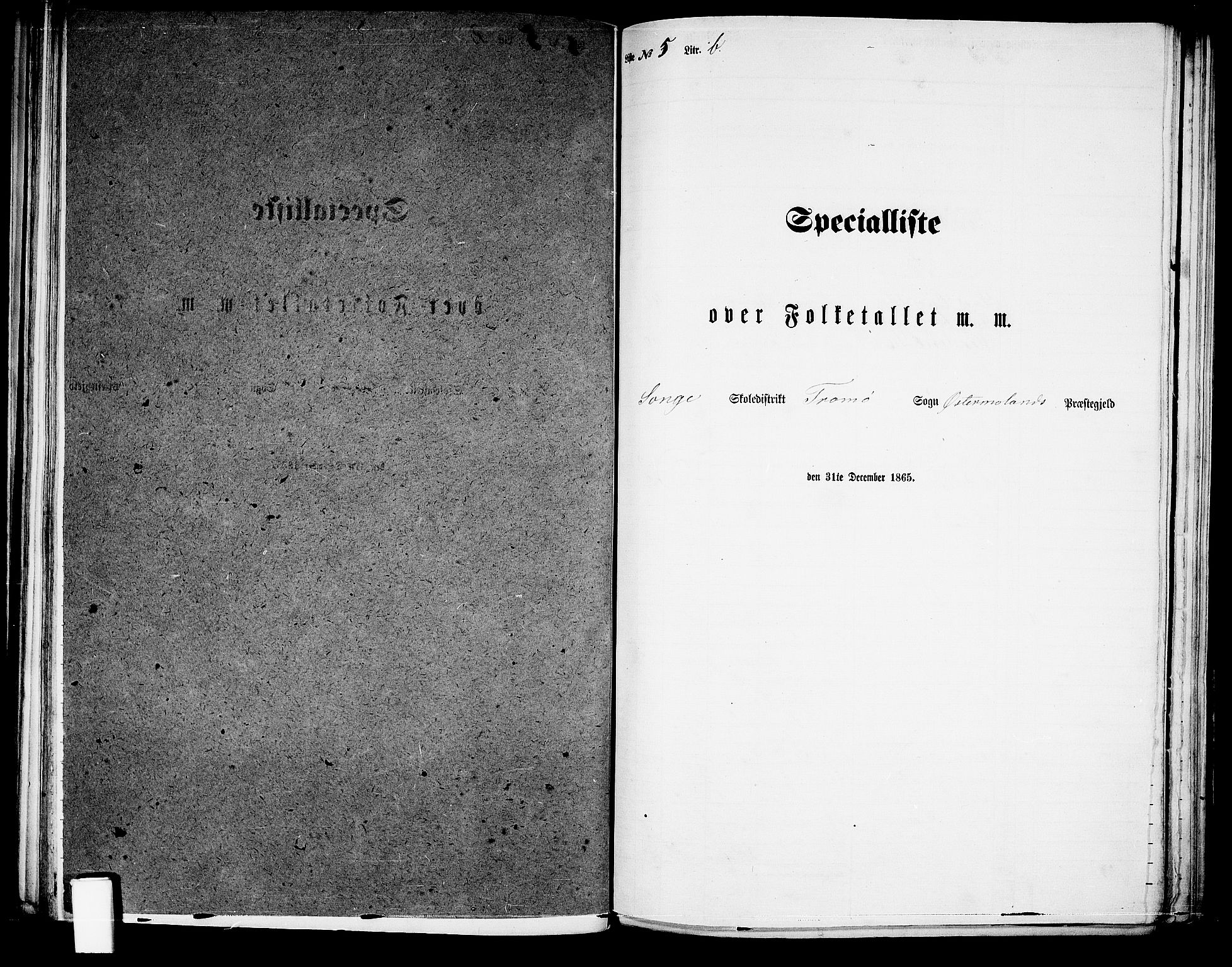 RA, 1865 census for Austre Moland, 1865, p. 164