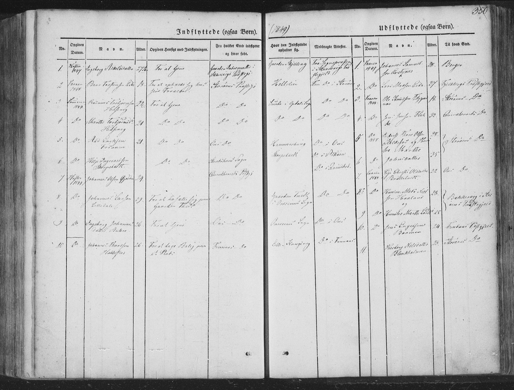 Tysnes sokneprestembete, AV/SAB-A-78601/H/Haa: Parish register (official) no. A 10, 1848-1859, p. 350