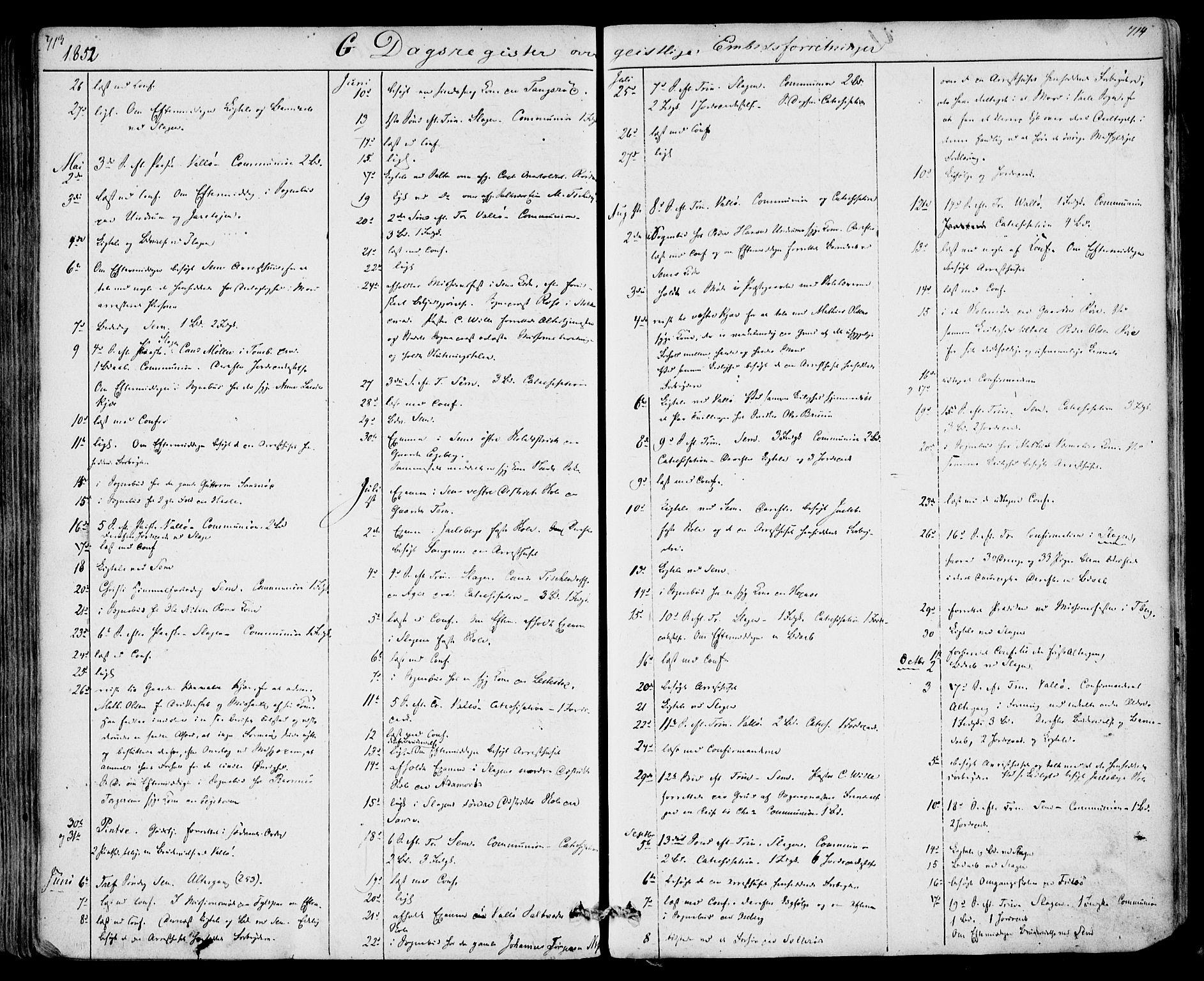 Sem kirkebøker, AV/SAKO-A-5/F/Fa/L0006: Parish register (official) no. I 6, 1843-1855, p. 713-714