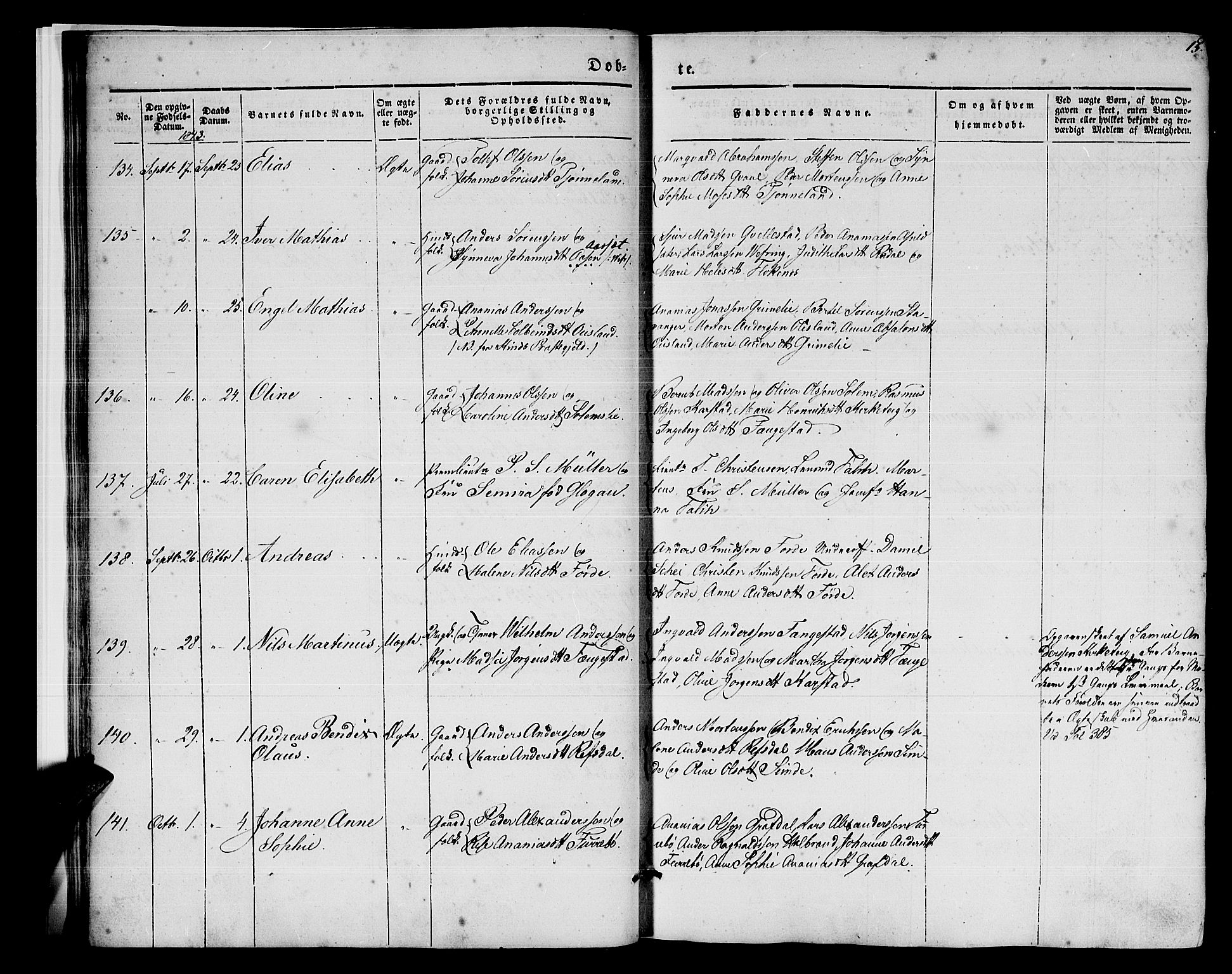 Førde sokneprestembete, AV/SAB-A-79901/H/Haa/Haaa/L0007: Parish register (official) no. A 7, 1843-1860, p. 15