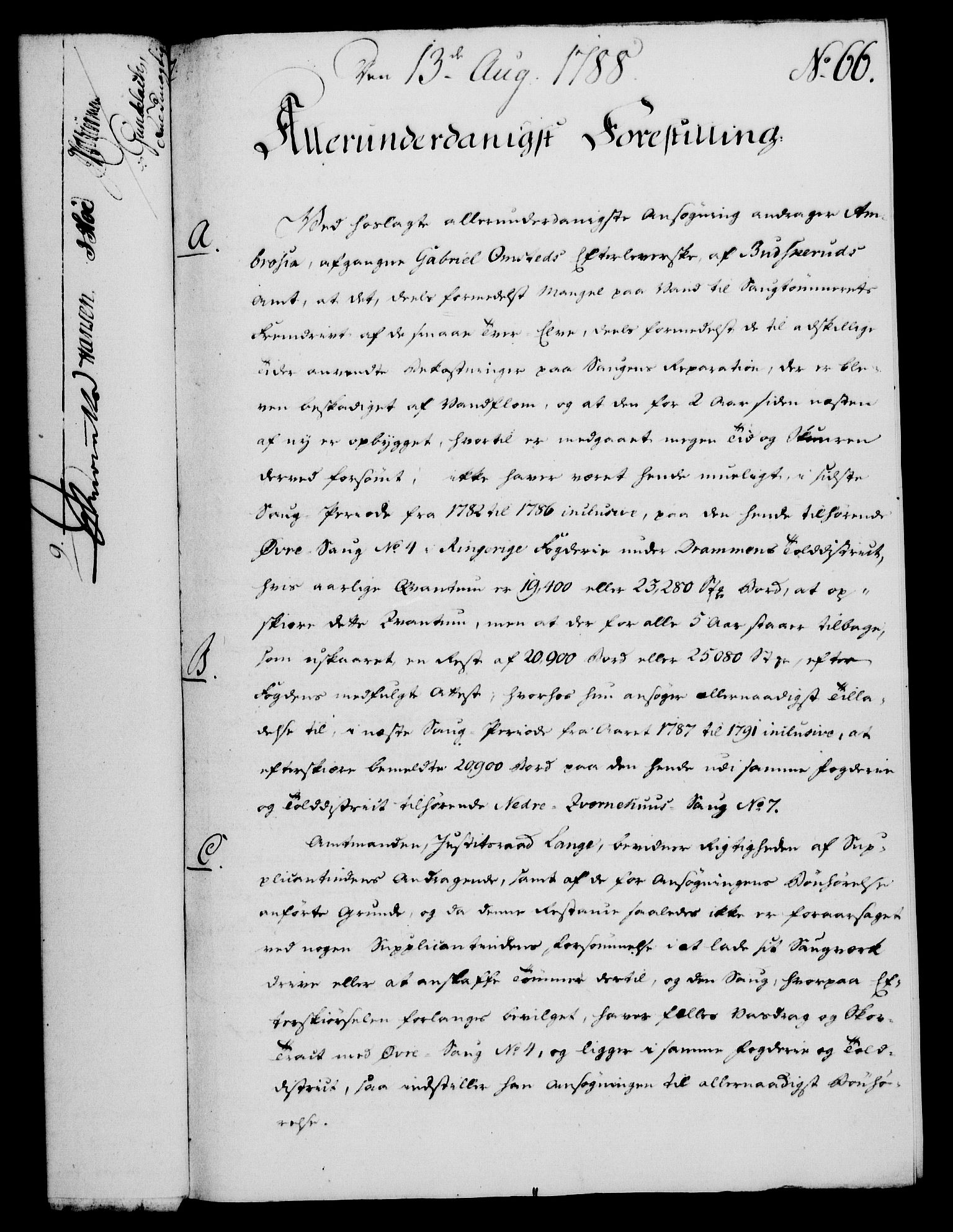 Rentekammeret, Kammerkanselliet, AV/RA-EA-3111/G/Gf/Gfa/L0070: Norsk relasjons- og resolusjonsprotokoll (merket RK 52.70), 1788, p. 417