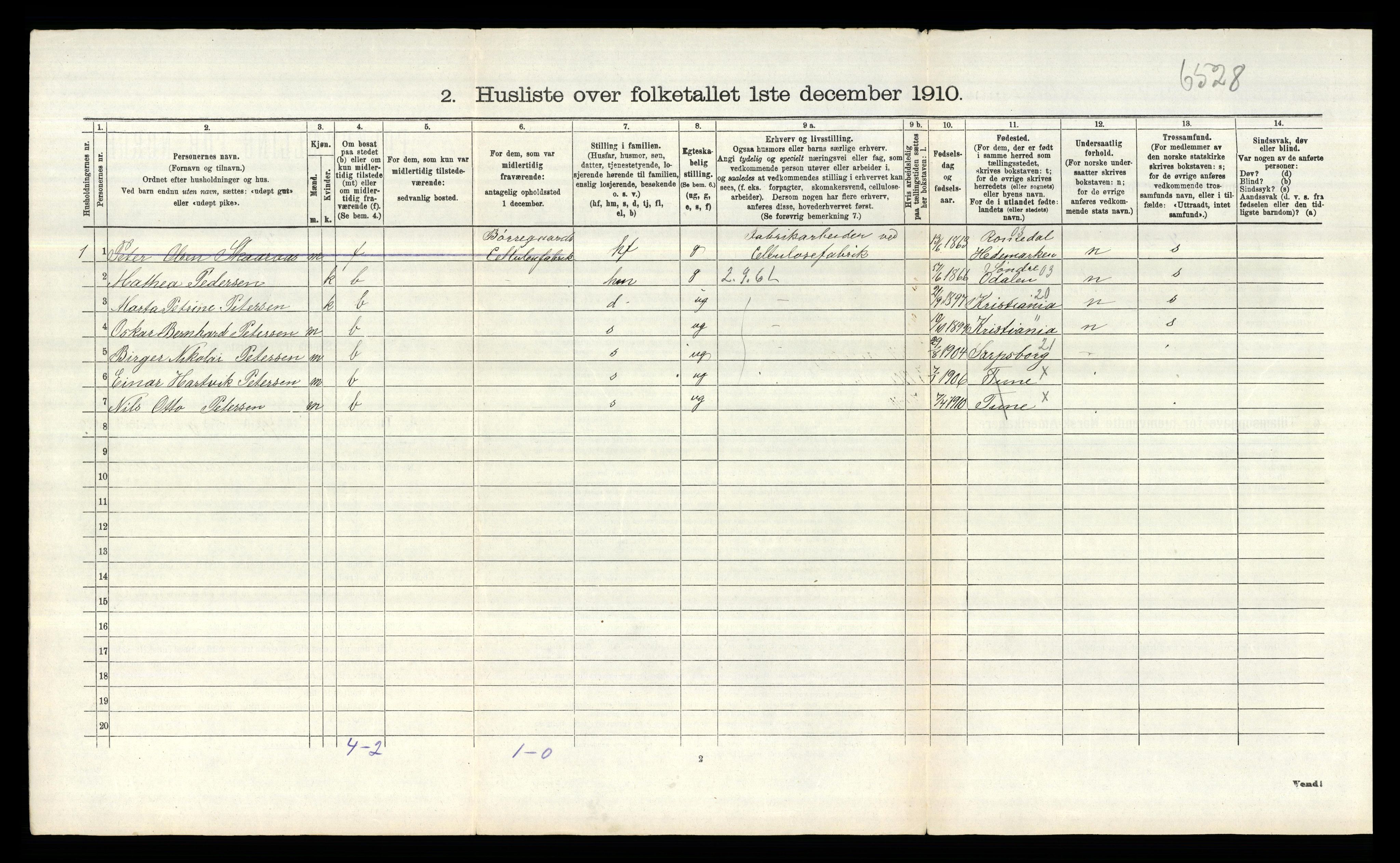 RA, 1910 census for Tune, 1910, p. 1975