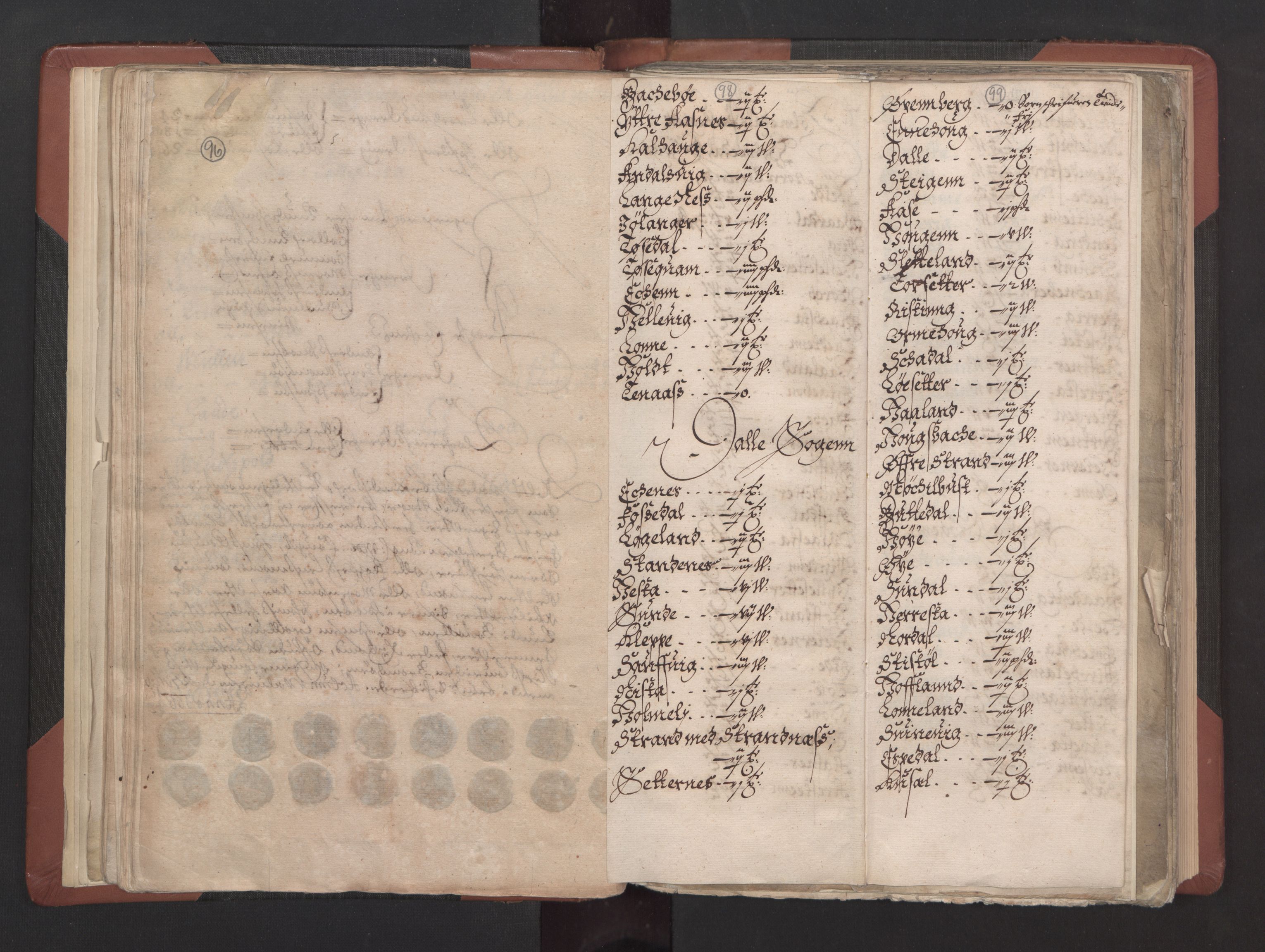 RA, Bailiff's Census 1664-1666, no. 15: Nordfjord fogderi and Sunnfjord fogderi, 1664, p. 98-99