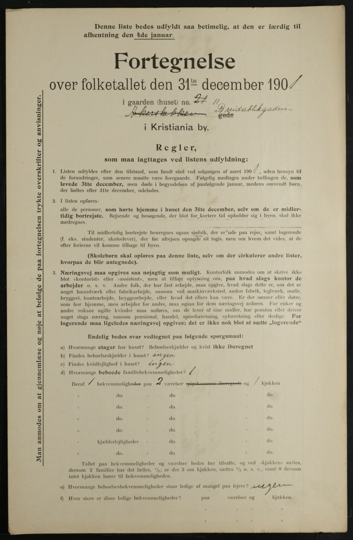 OBA, Municipal Census 1901 for Kristiania, 1901, p. 1356