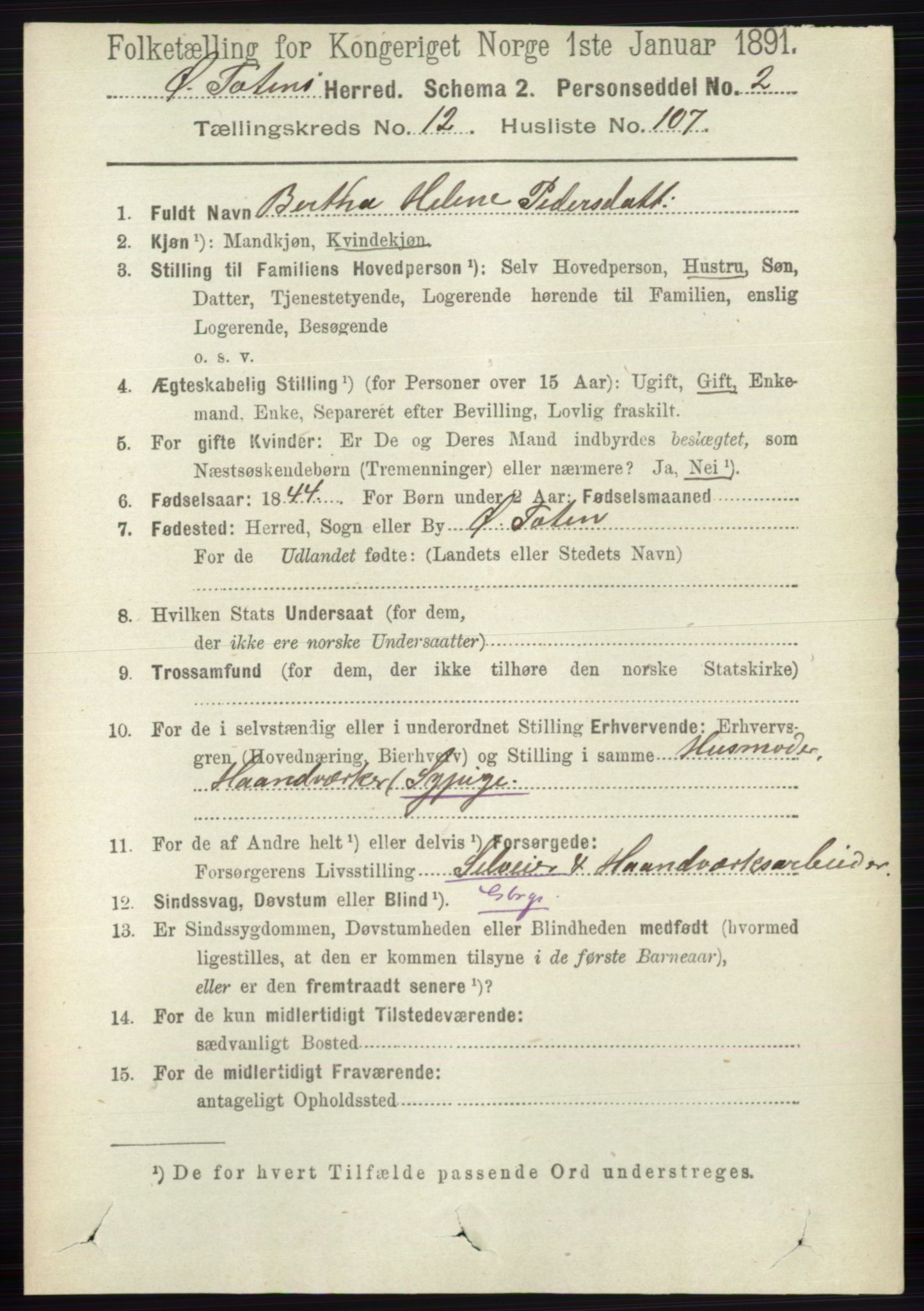 RA, 1891 census for 0528 Østre Toten, 1891, p. 8324