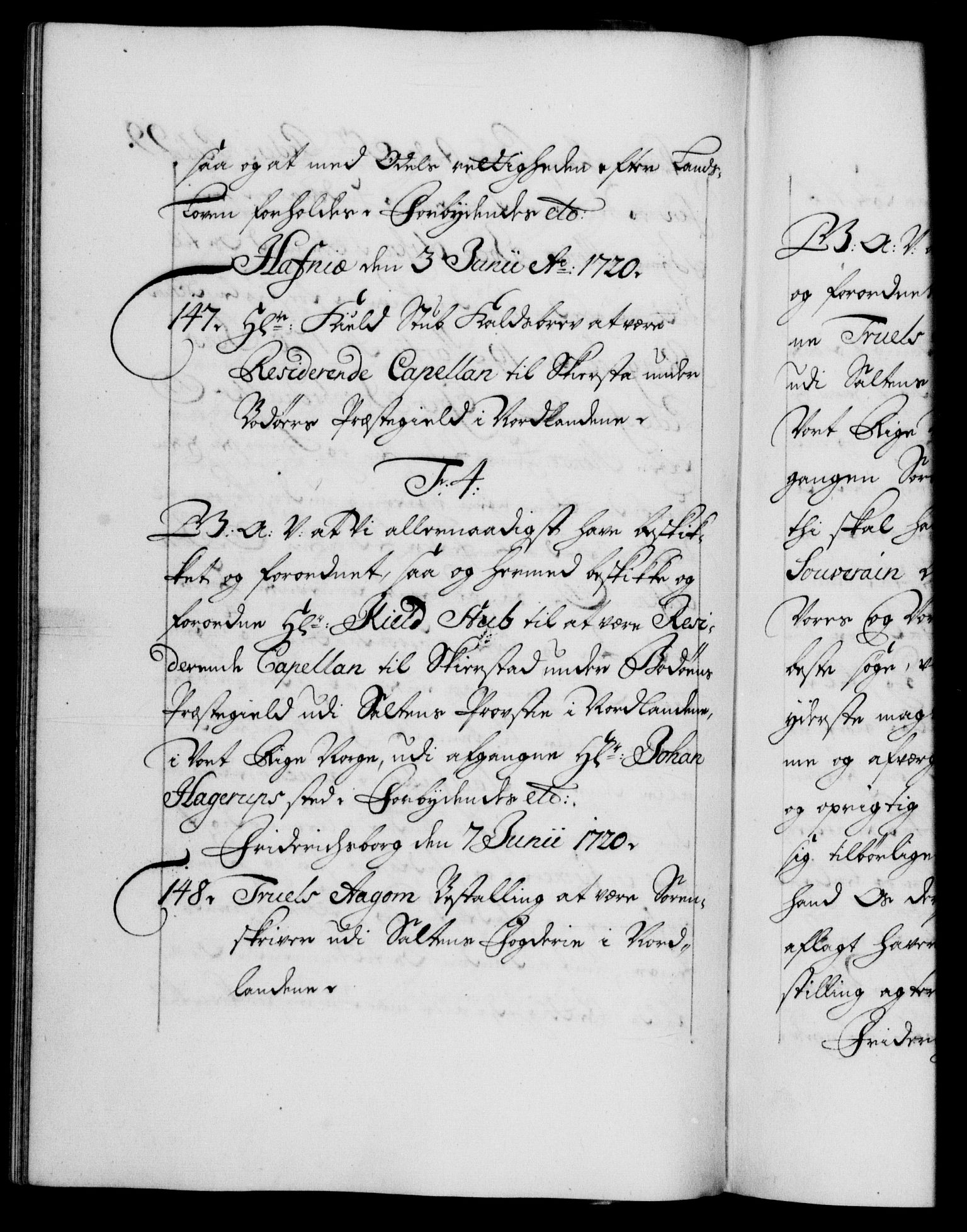 Danske Kanselli 1572-1799, AV/RA-EA-3023/F/Fc/Fca/Fcaa/L0023: Norske registre, 1720-1722, p. 99b