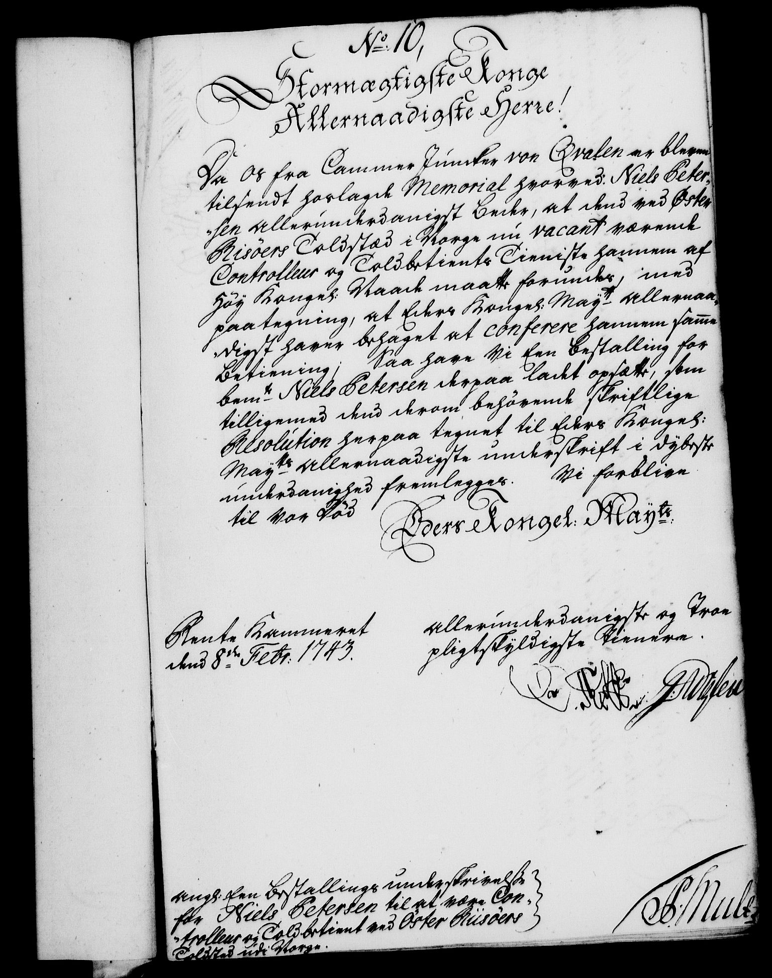Rentekammeret, Kammerkanselliet, RA/EA-3111/G/Gf/Gfa/L0026: Norsk relasjons- og resolusjonsprotokoll (merket RK 52.26), 1743, p. 91