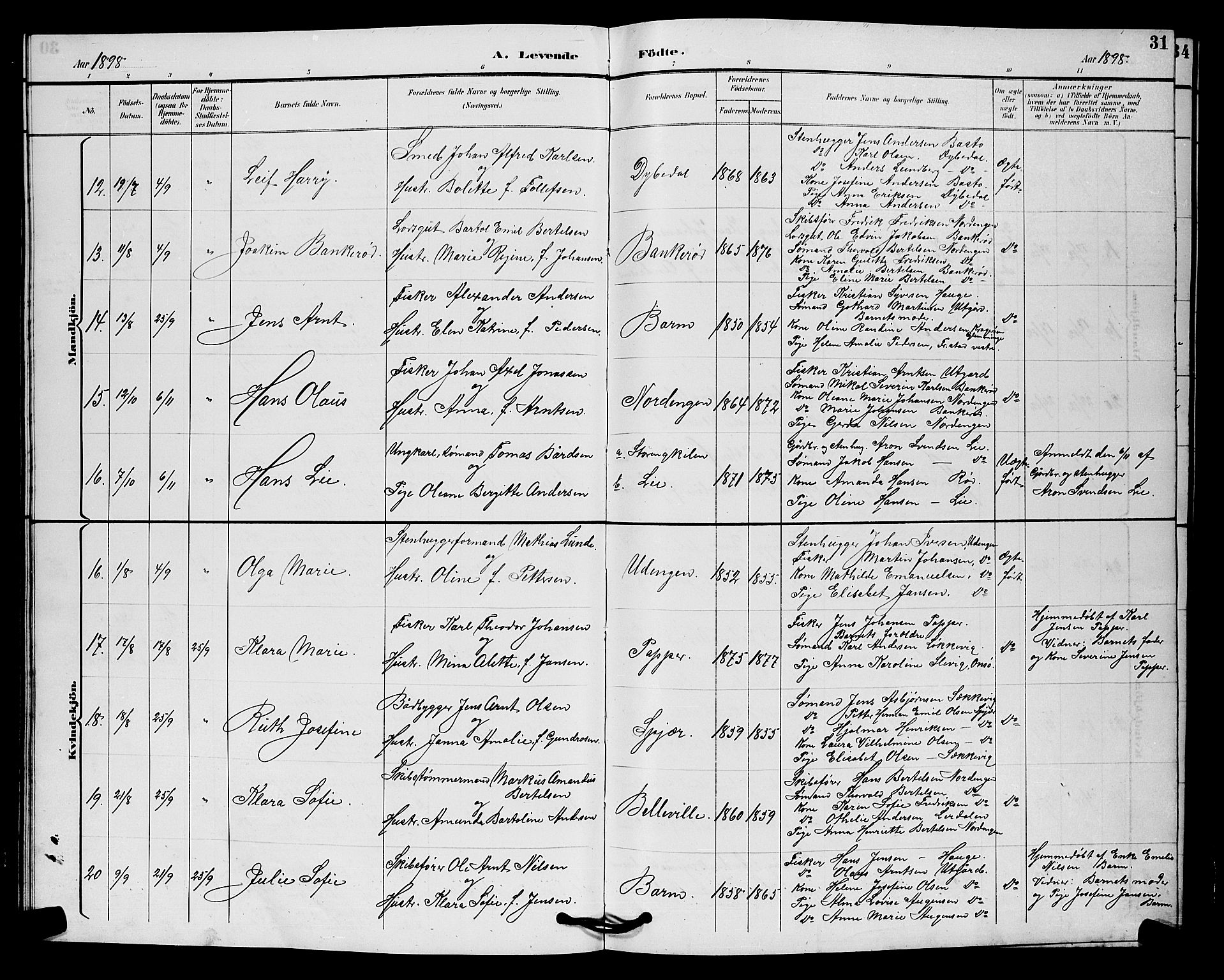 Hvaler prestekontor Kirkebøker, AV/SAO-A-2001/G/Gb/L0001: Parish register (copy) no. II 1, 1892-1904, p. 31