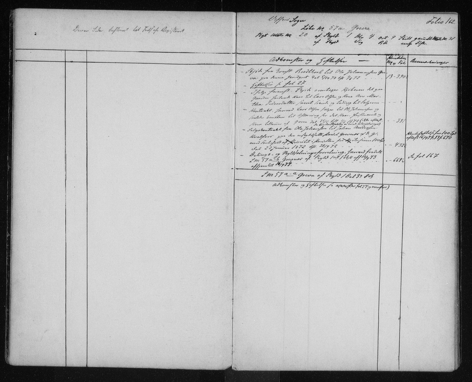 Søndre Helgeland sorenskriveri, SAT/A-4575/1/2/2A/2Aa/L0014: Mortgage register no. 14, 1850-1880, p. 162