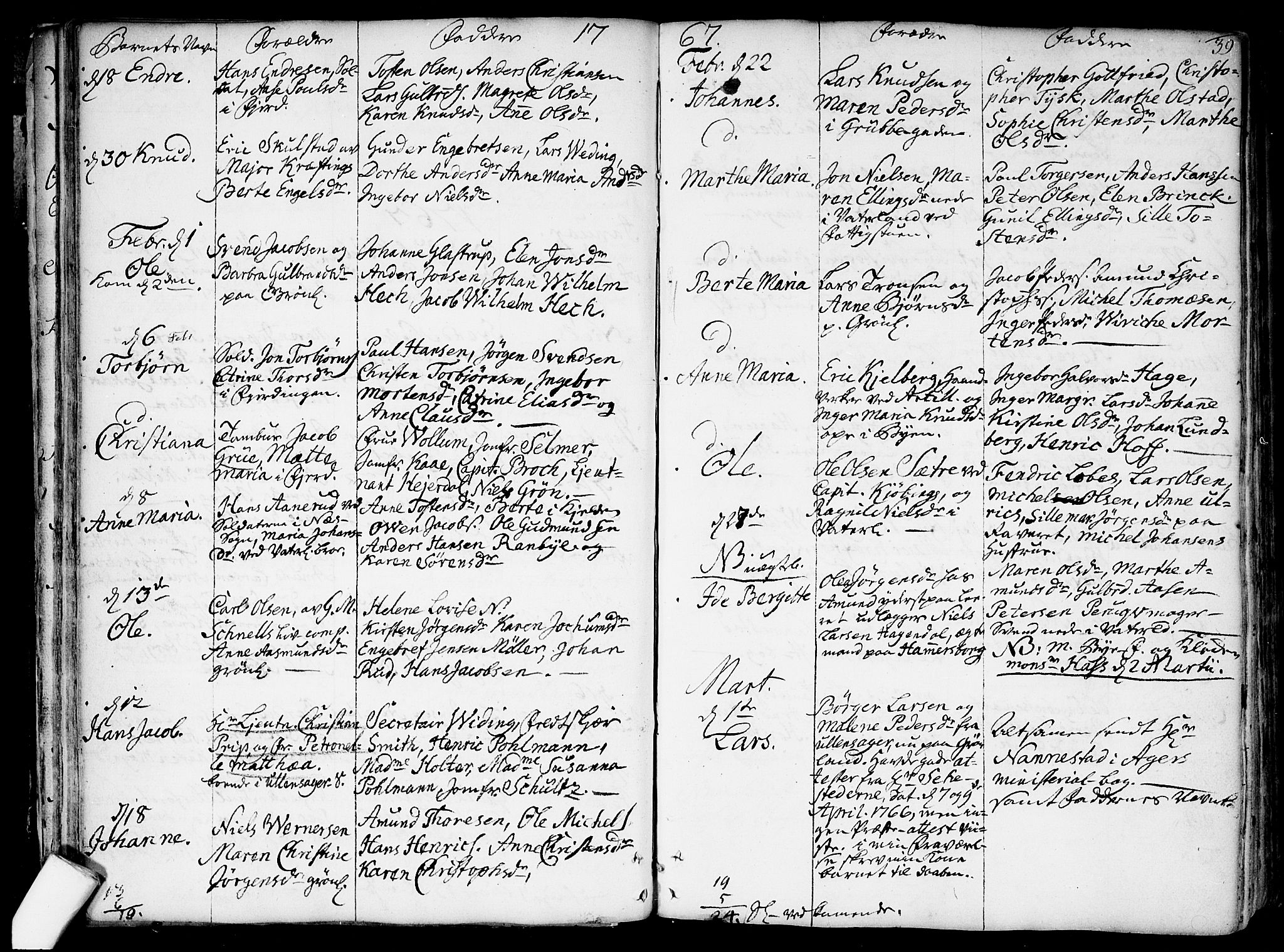 Garnisonsmenigheten Kirkebøker, AV/SAO-A-10846/F/Fa/L0002: Parish register (official) no. 2, 1757-1776, p. 39