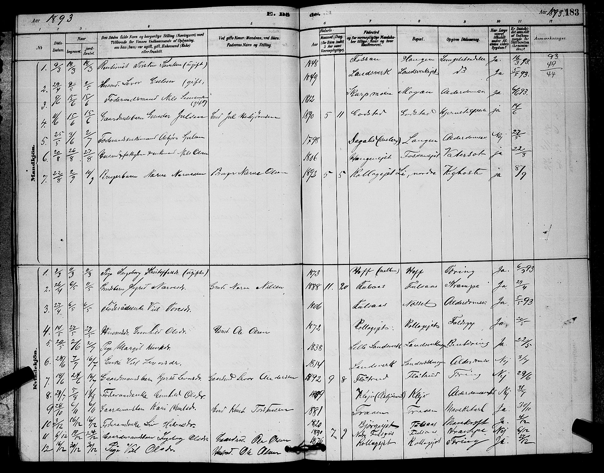 Rollag kirkebøker, SAKO/A-240/G/Ga/L0004: Parish register (copy) no. I 4, 1878-1903, p. 183