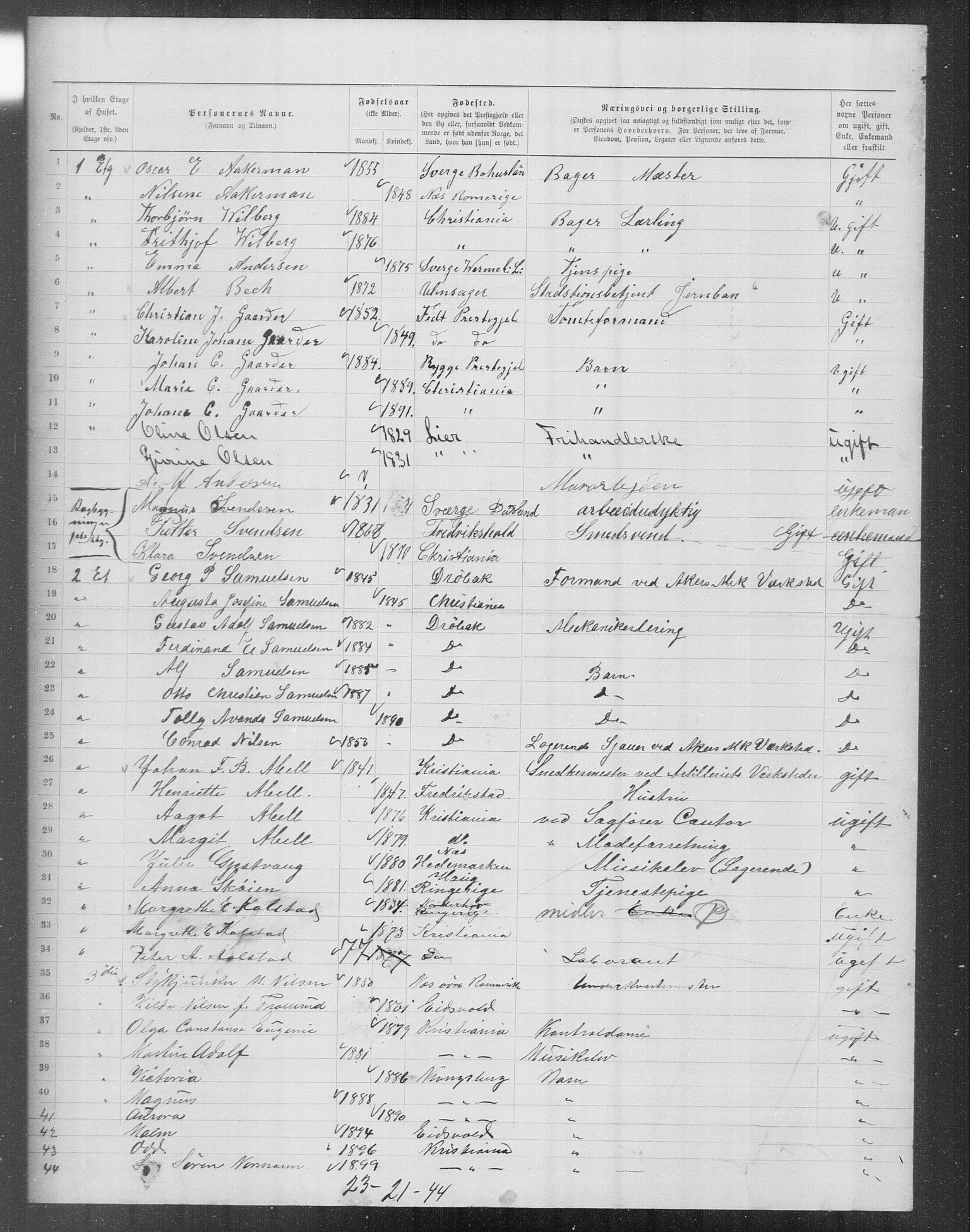 OBA, Municipal Census 1899 for Kristiania, 1899, p. 13622