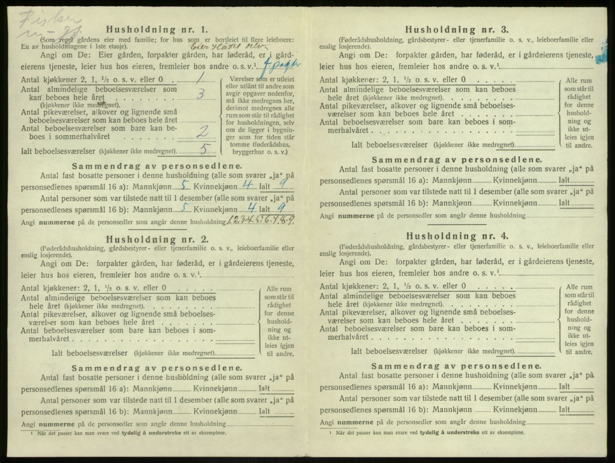 SAB, 1920 census for Kinn, 1920, p. 1738