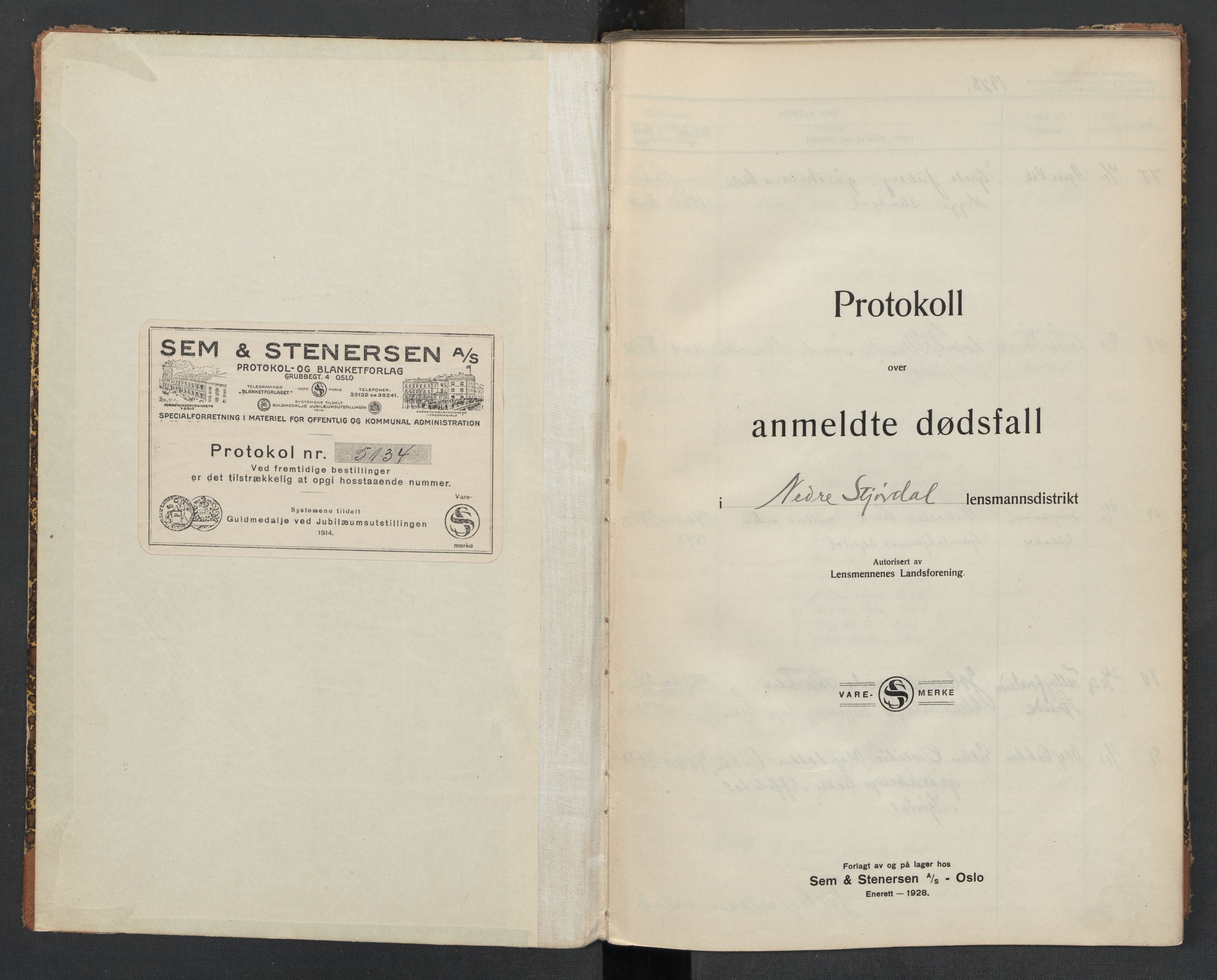 Nedre Stjørdal lensmannskontor, SAT/A-1044/02/L0006: 2.01.06 Dødsfallsprotokoller, 1928-1933