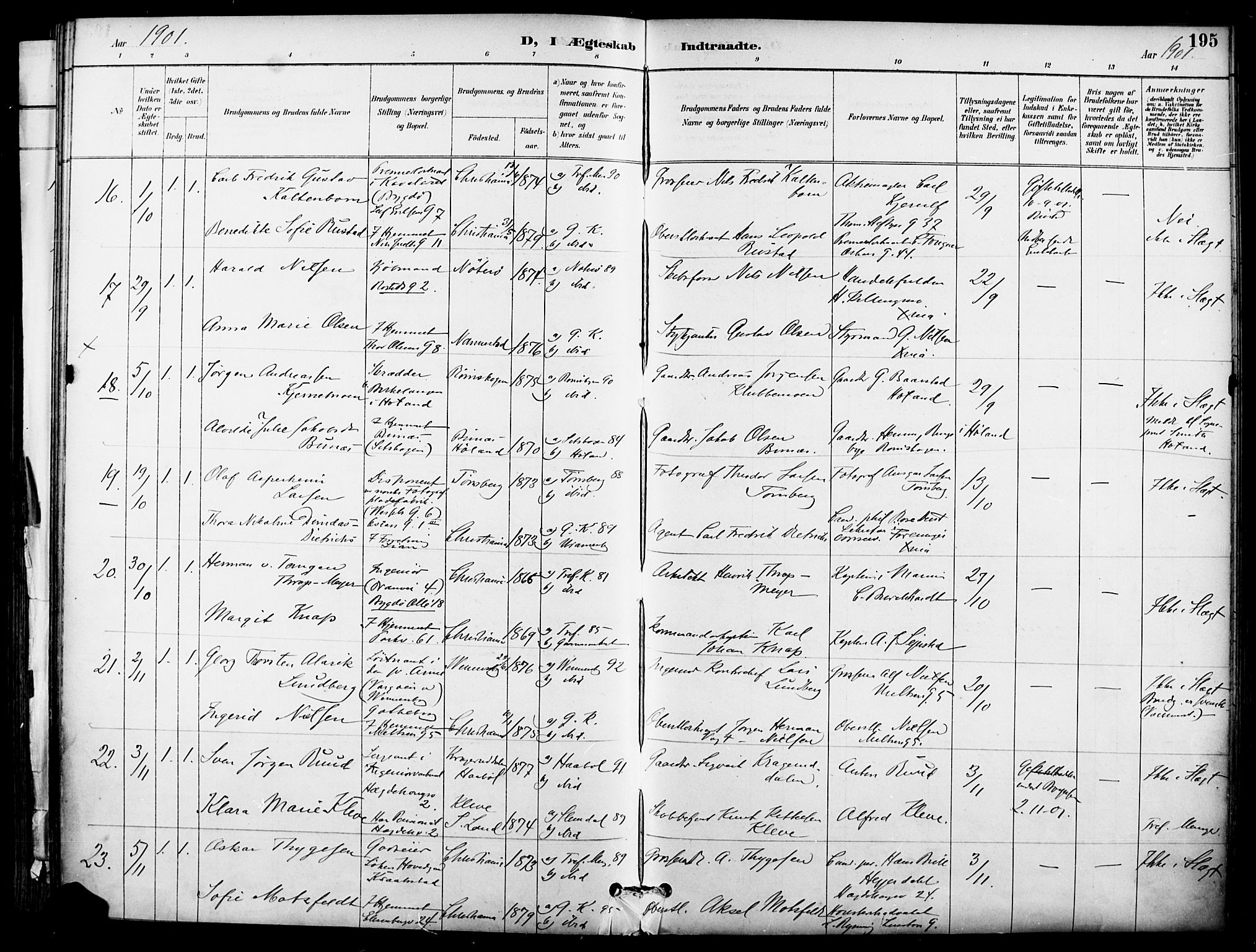 Garnisonsmenigheten Kirkebøker, SAO/A-10846/F/Fa/L0013: Parish register (official) no. 13, 1894-1904, p. 195