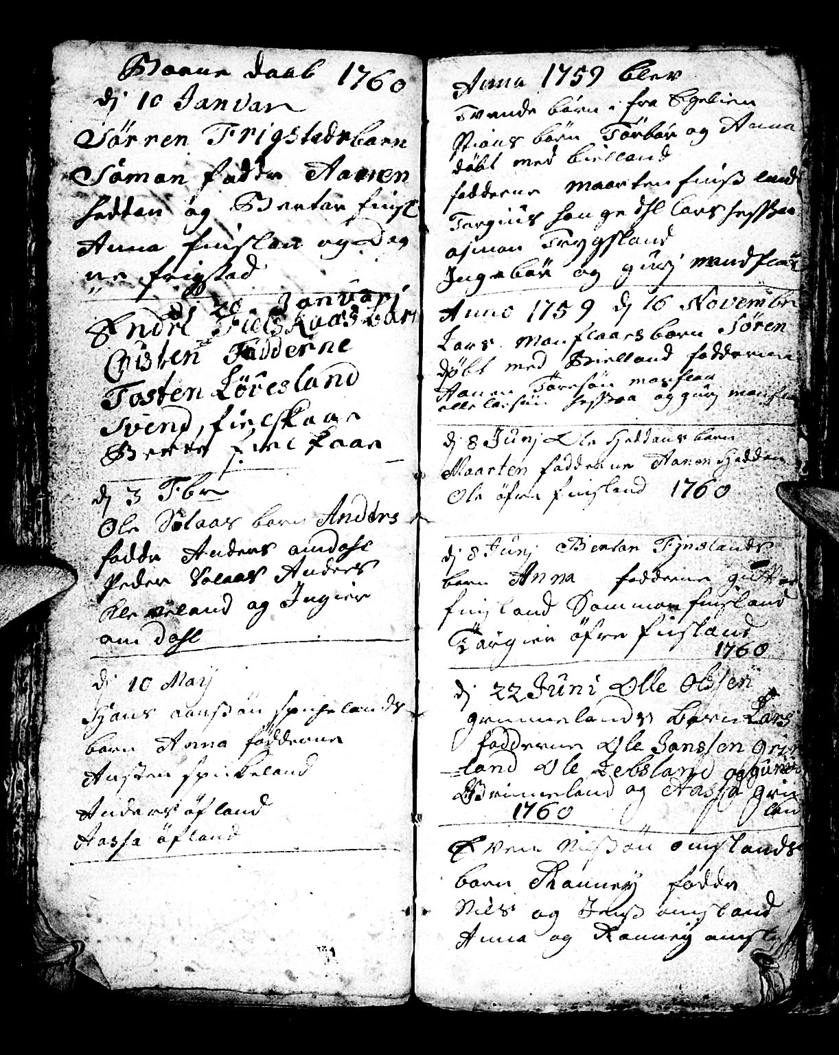 Bjelland sokneprestkontor, SAK/1111-0005/F/Fb/Fbb/L0001: Parish register (copy) no. B 1, 1732-1782, p. 58