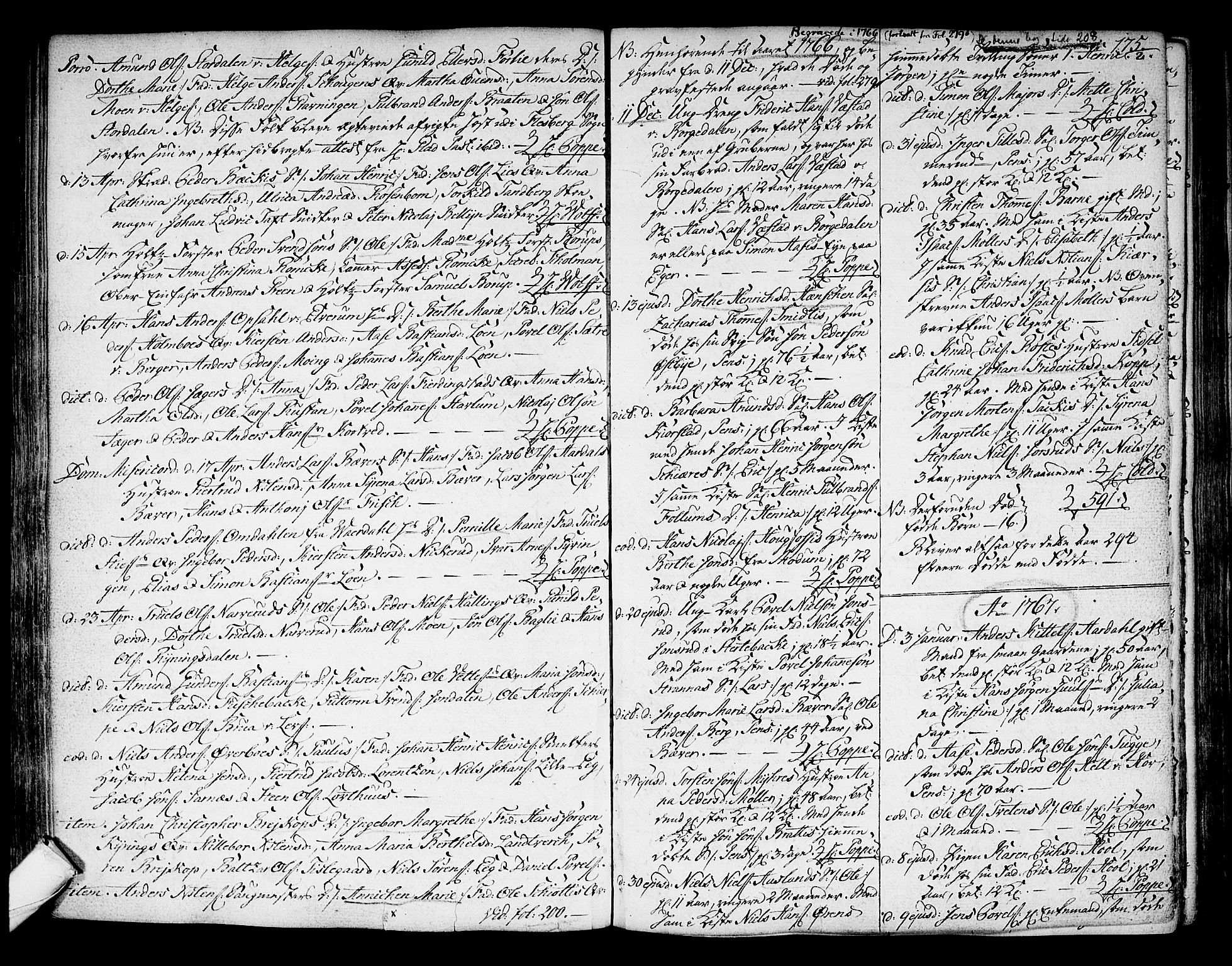 Kongsberg kirkebøker, SAKO/A-22/F/Fa/L0004: Parish register (official) no. I 4, 1756-1768, p. 175