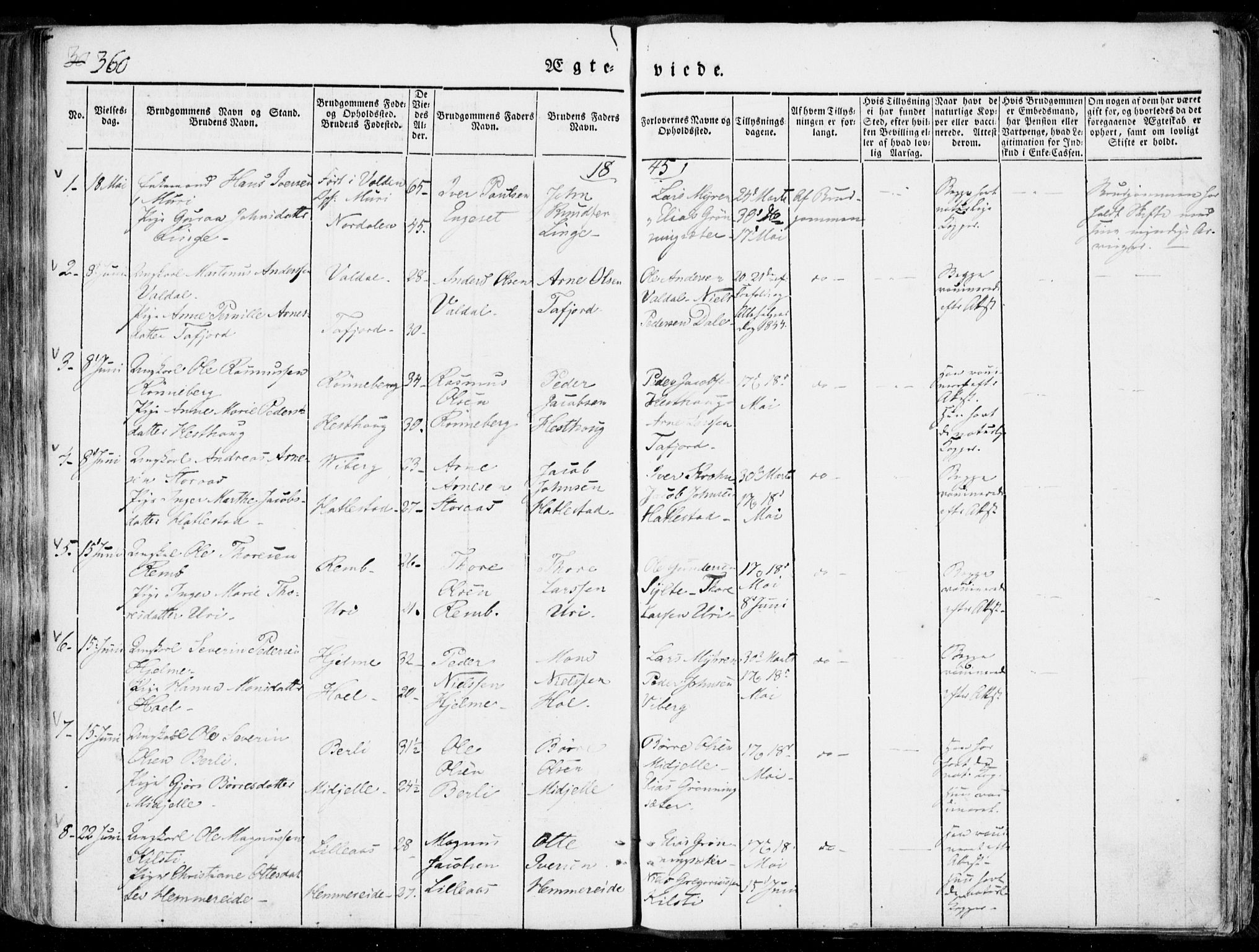 Ministerialprotokoller, klokkerbøker og fødselsregistre - Møre og Romsdal, SAT/A-1454/519/L0248: Parish register (official) no. 519A07, 1829-1860, p. 360