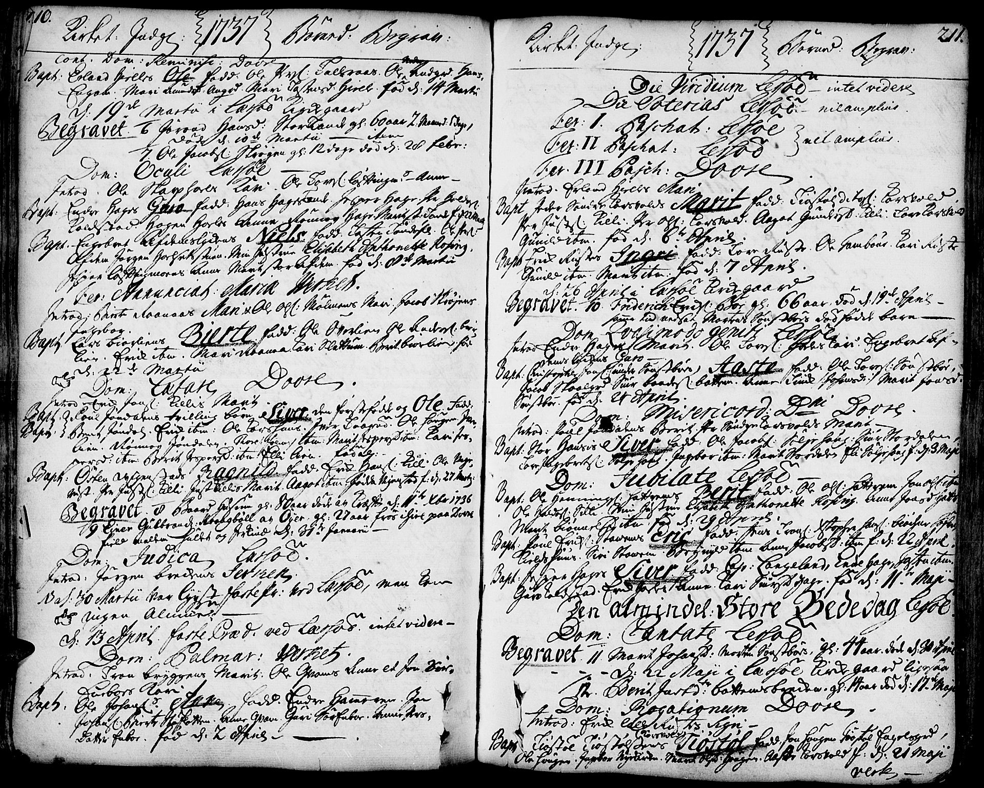 Lesja prestekontor, AV/SAH-PREST-068/H/Ha/Haa/L0002: Parish register (official) no. 2, 1732-1776, p. 210-211