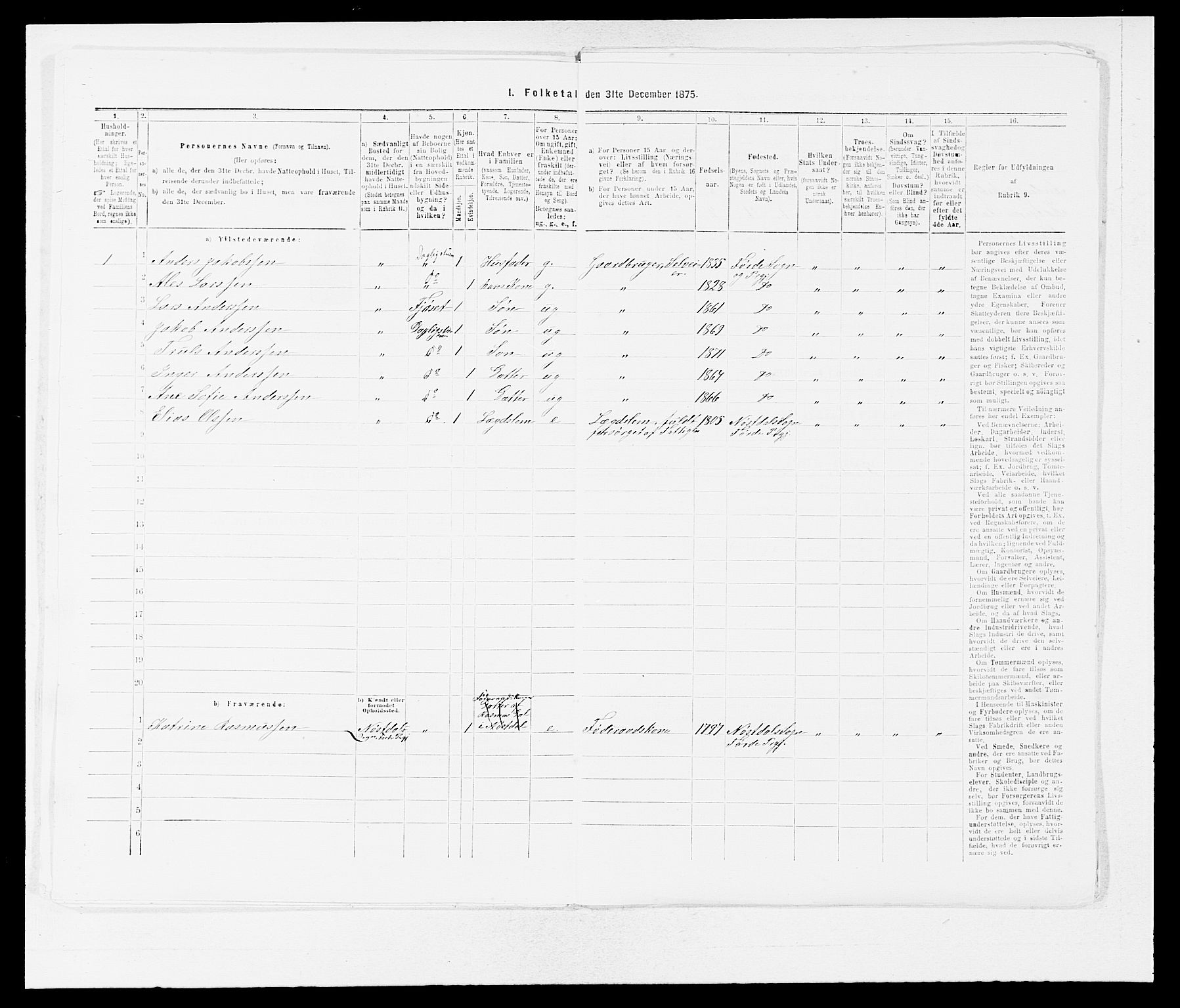 SAB, 1875 census for 1432P Førde, 1875, p. 1024