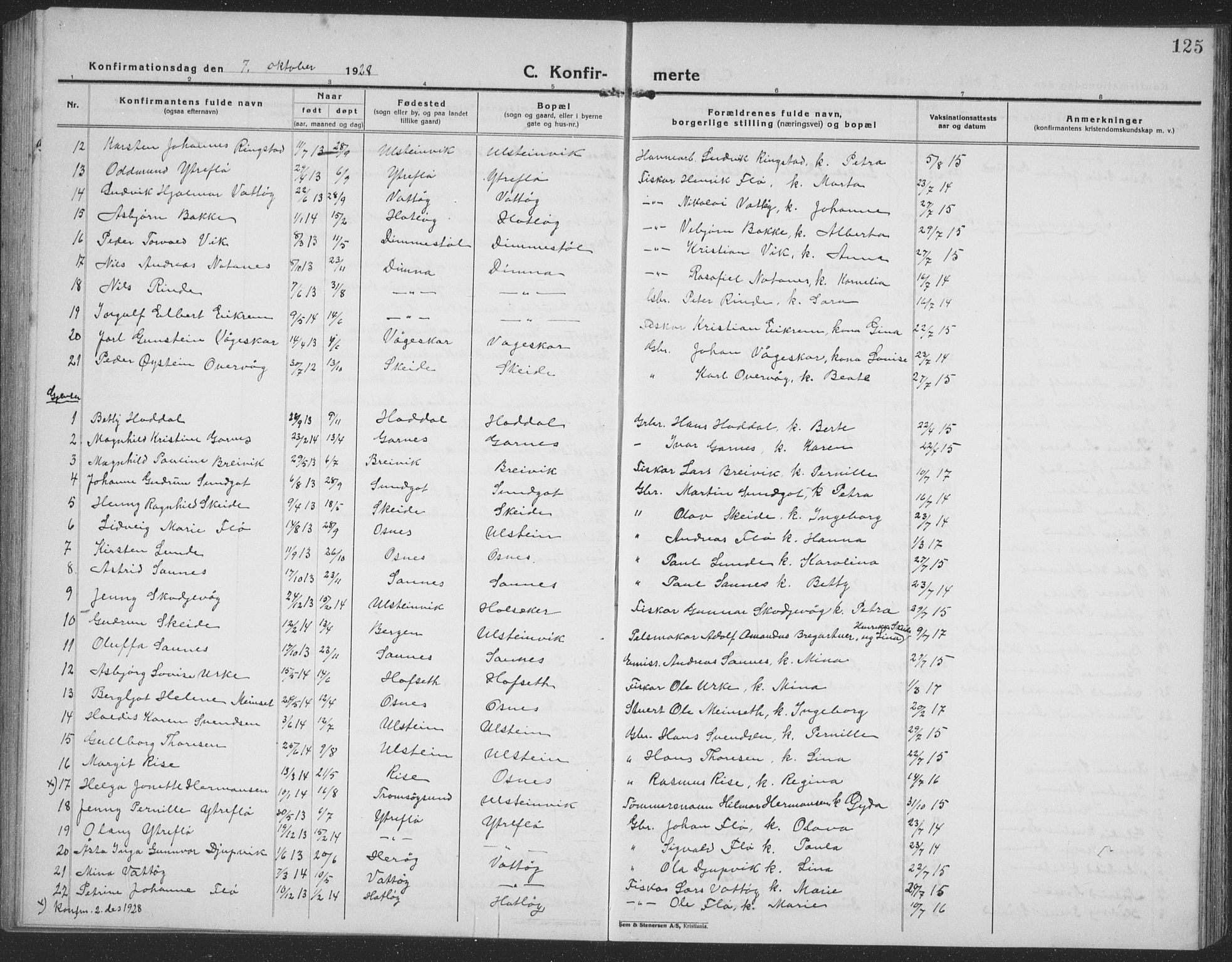 Ministerialprotokoller, klokkerbøker og fødselsregistre - Møre og Romsdal, AV/SAT-A-1454/509/L0113: Parish register (copy) no. 509C03, 1923-1939, p. 125