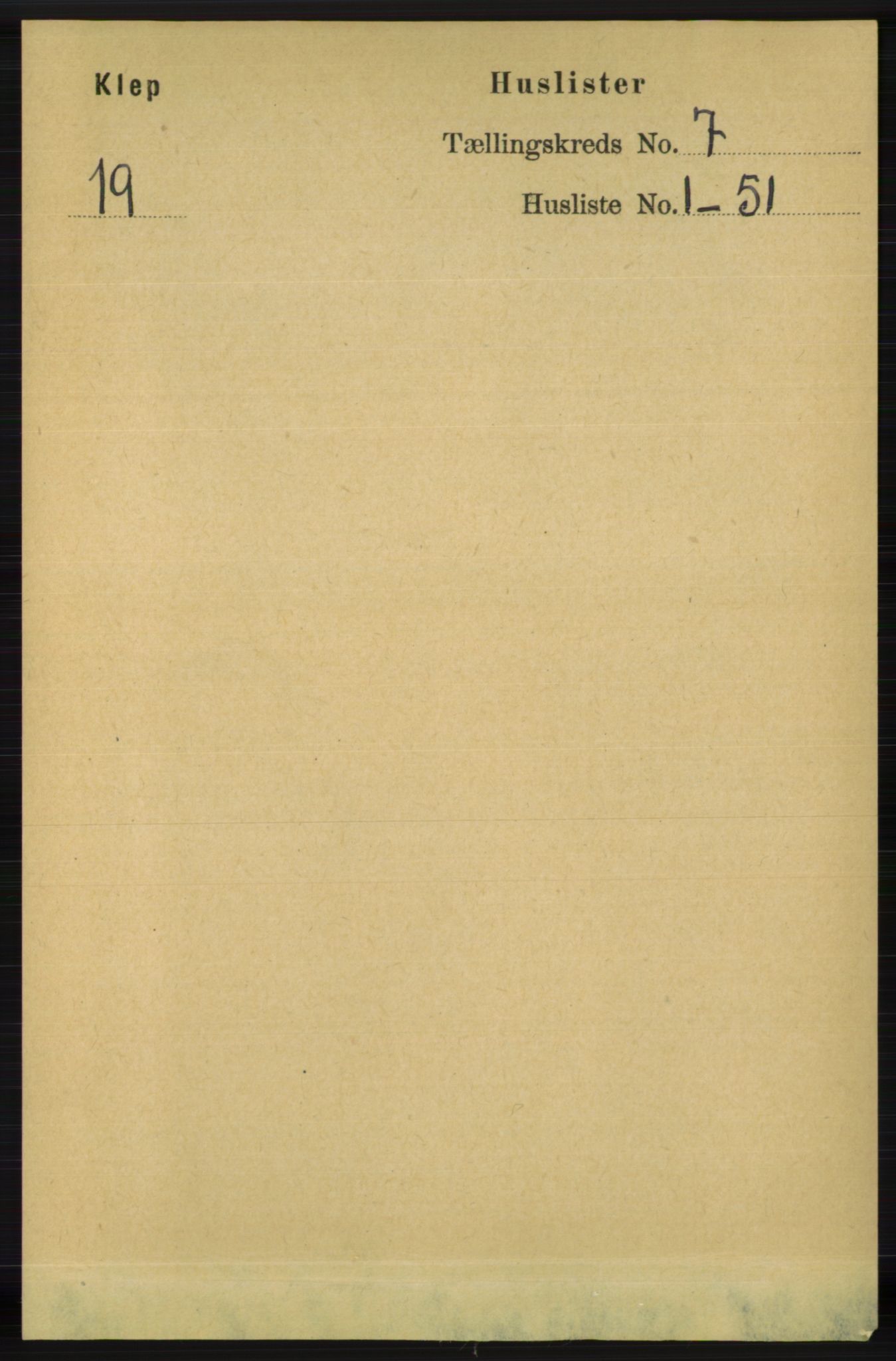 RA, 1891 census for 1120 Klepp, 1891, p. 2055