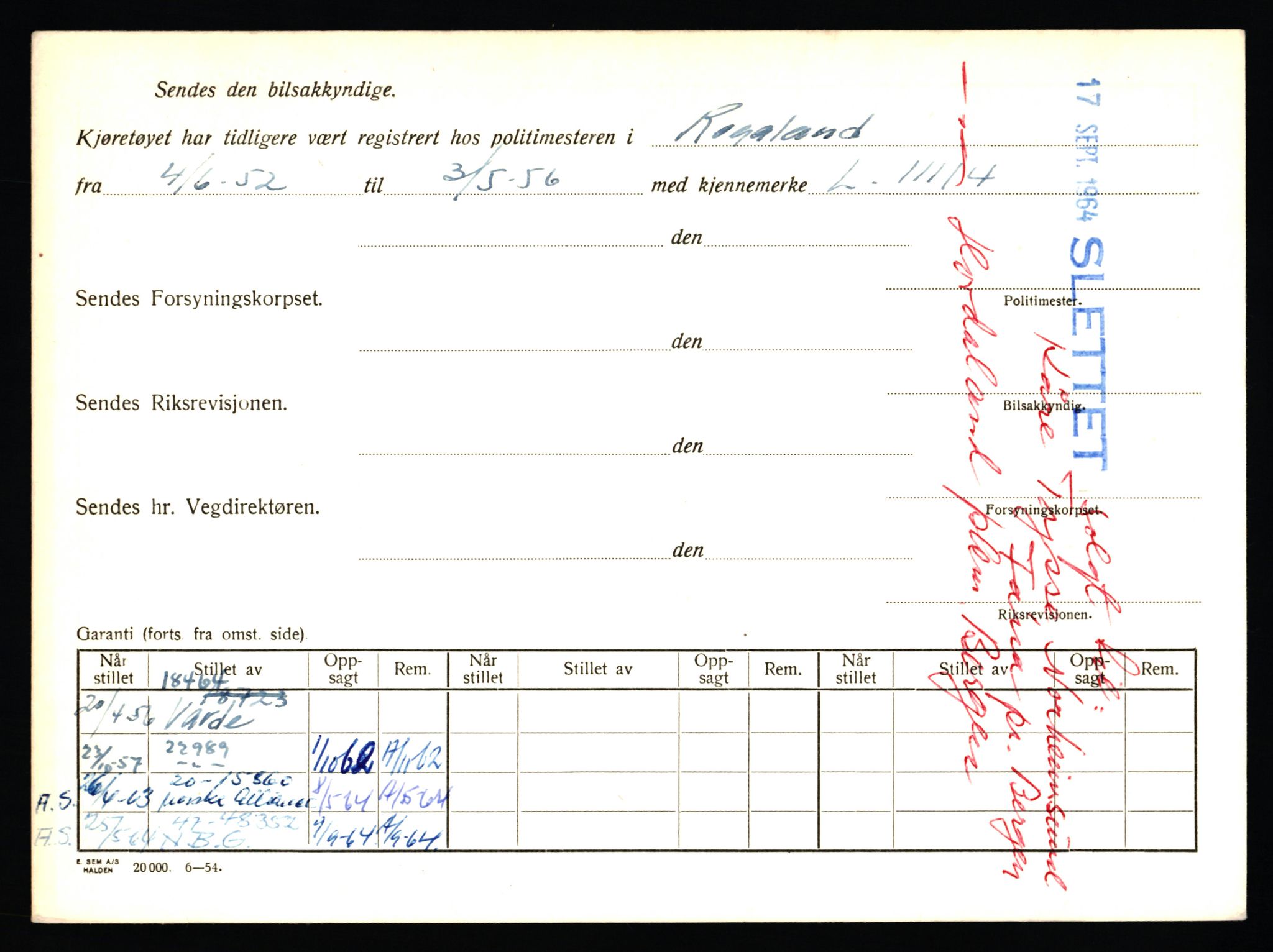 Stavanger trafikkstasjon, SAST/A-101942/0/F/L0039: L-22300 - L-22799, 1930-1971, p. 1848