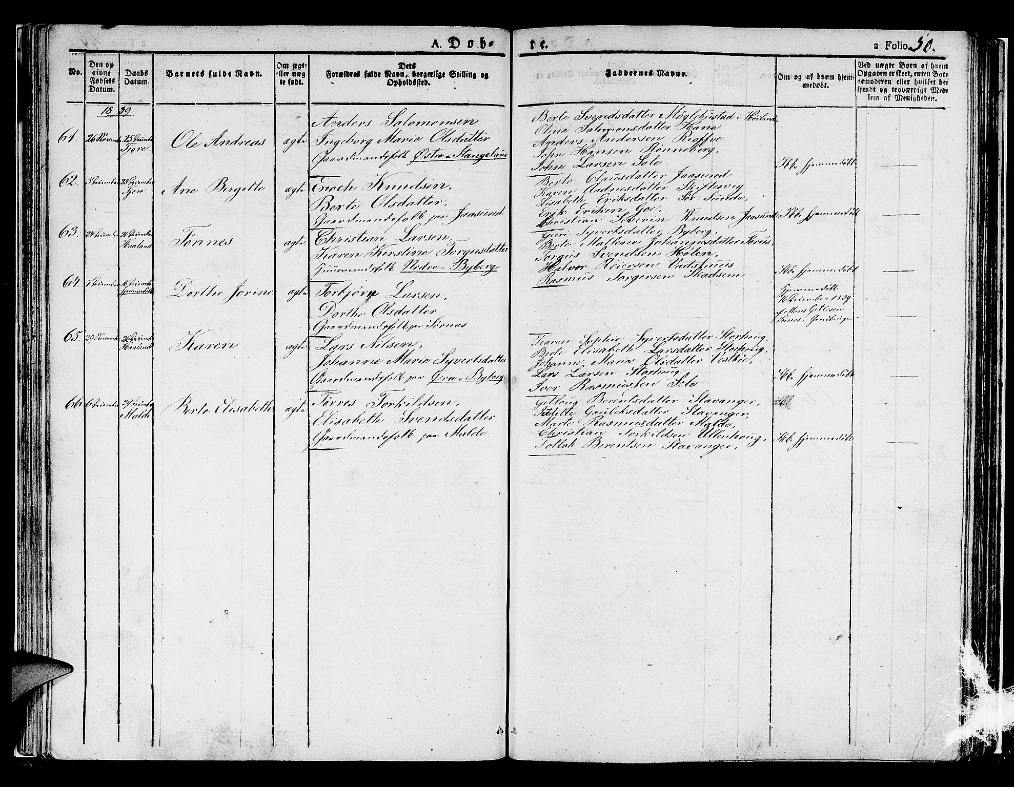 Håland sokneprestkontor, AV/SAST-A-101802/001/30BA/L0005: Parish register (official) no. A 5, 1829-1841, p. 50