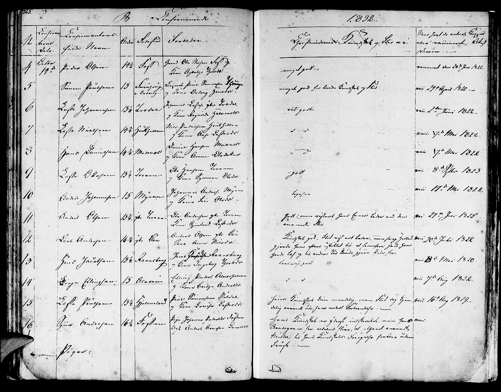 Lavik sokneprestembete, SAB/A-80901: Parish register (official) no. A 2I, 1821-1842, p. 325