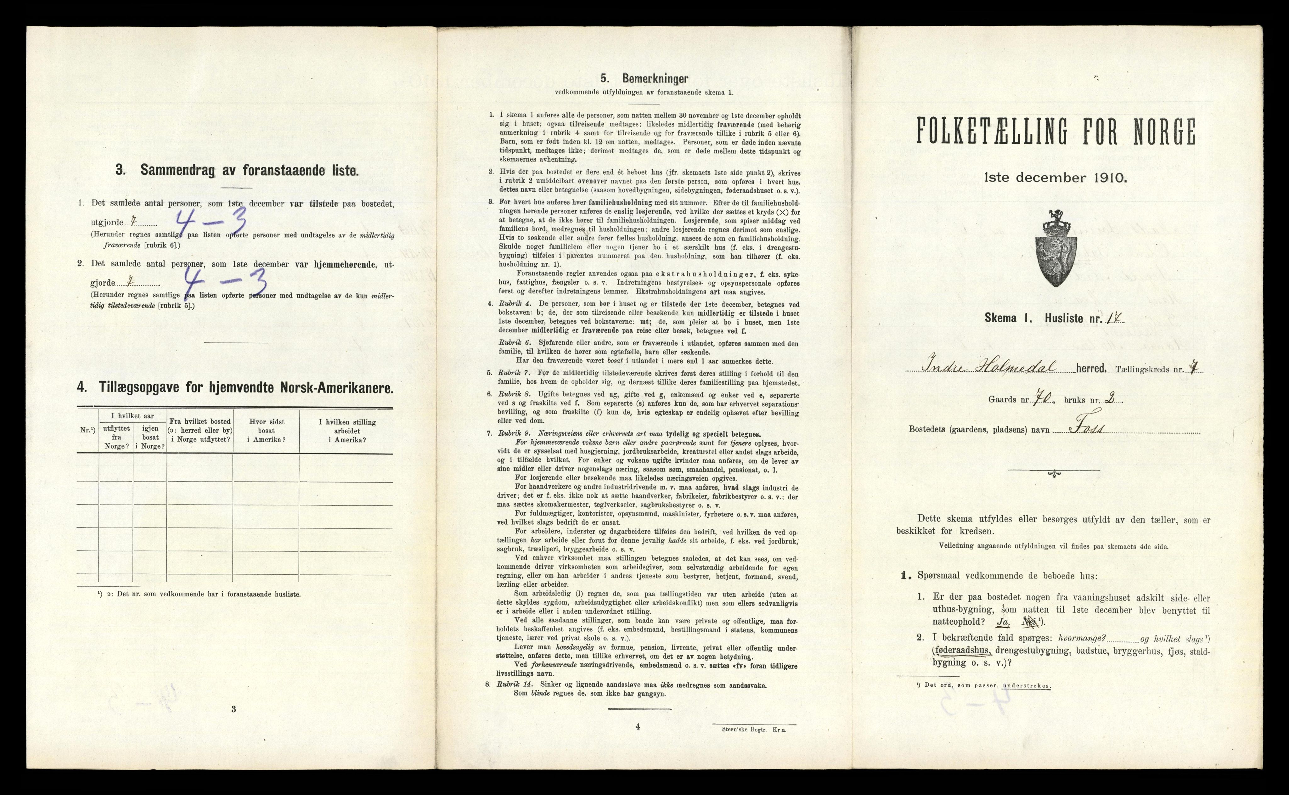 RA, 1910 census for Indre Holmedal, 1910, p. 534