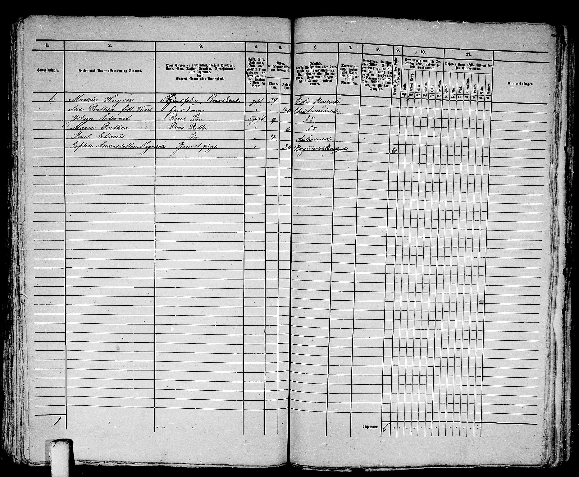 RA, 1865 census for Ålesund, 1865, p. 464