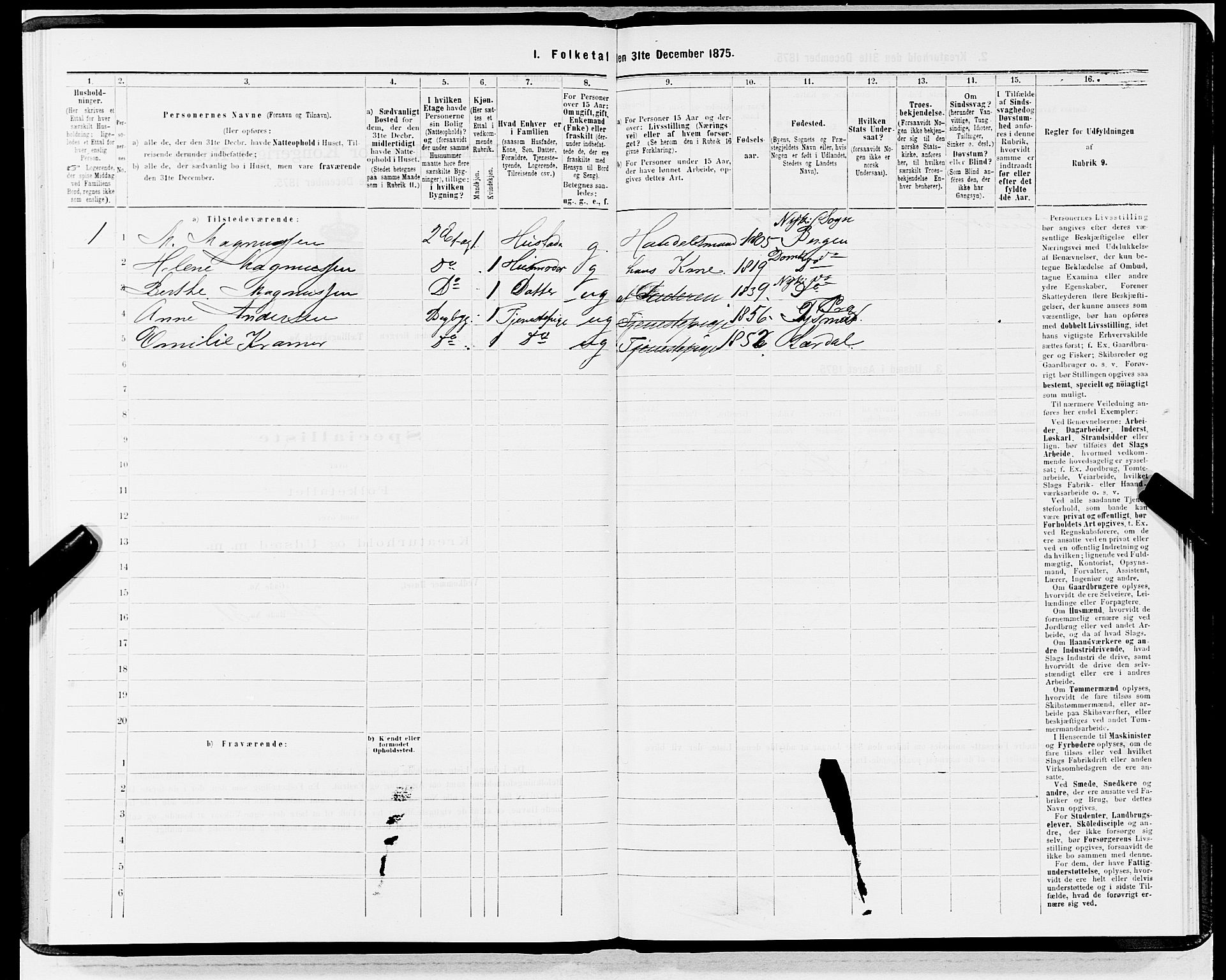 SAB, 1875 census for 1301 Bergen, 1875, p. 1399