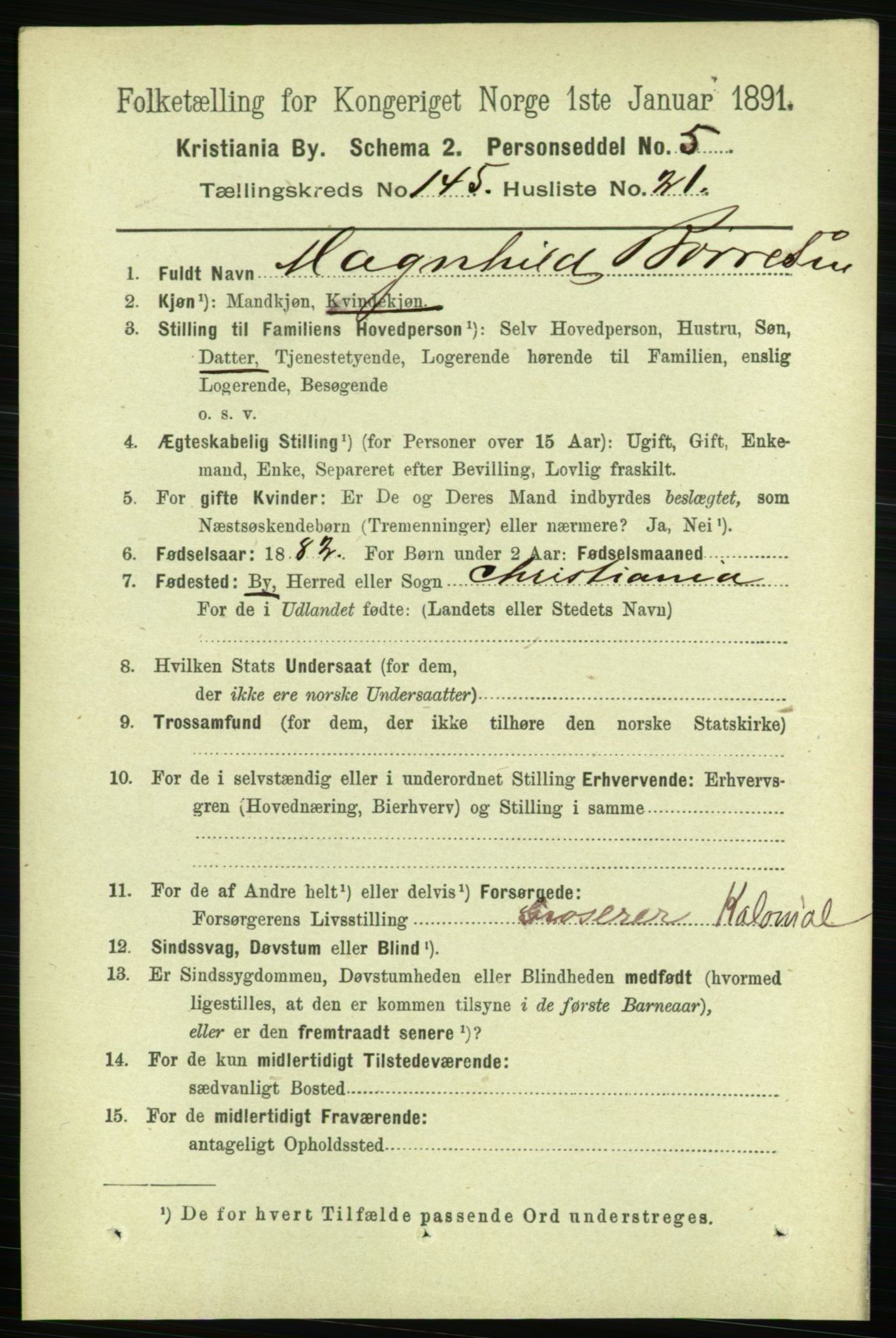 RA, 1891 census for 0301 Kristiania, 1891, p. 79988