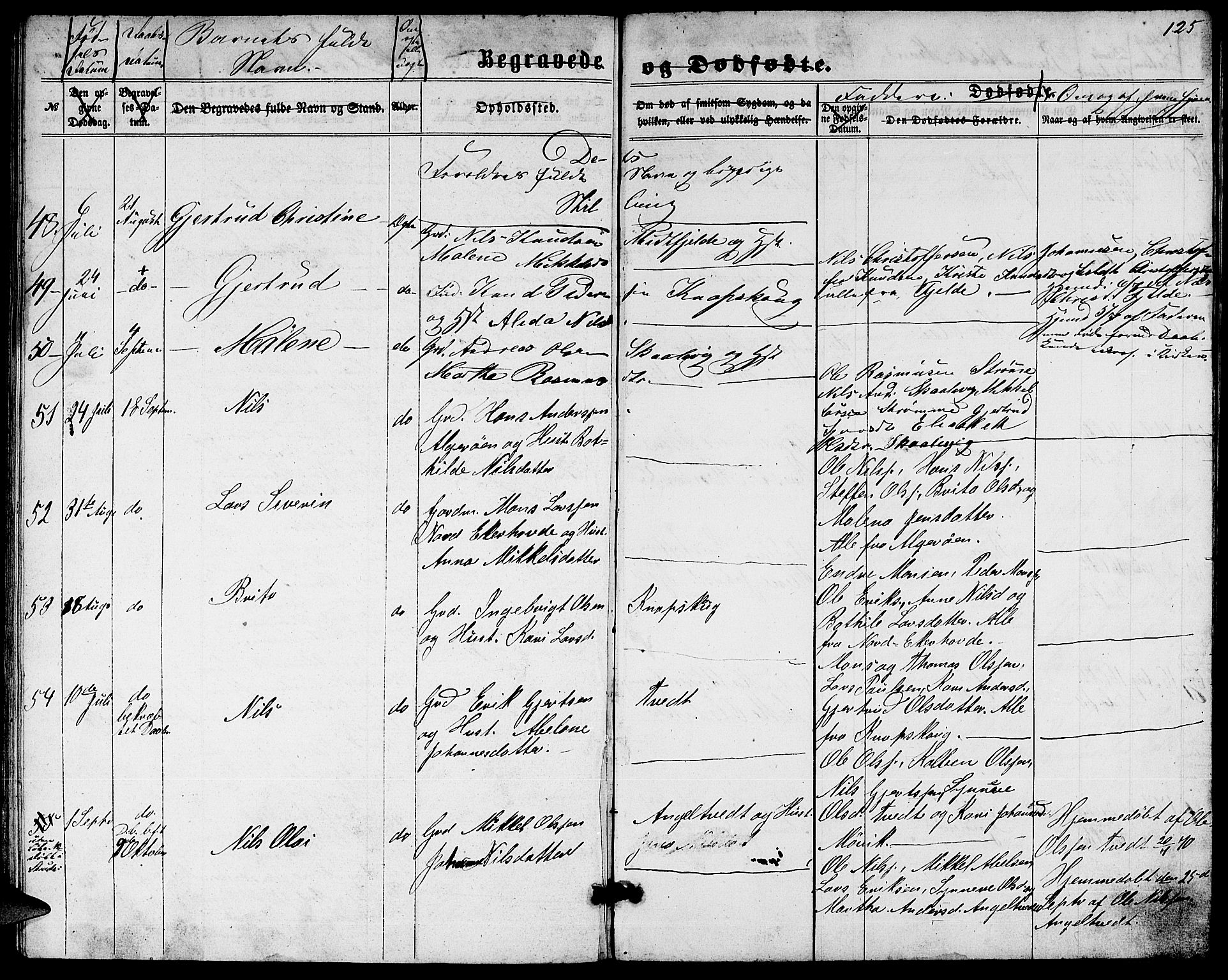 Fjell sokneprestembete, SAB/A-75301/H/Hab: Parish register (copy) no. A 1, 1861-1870, p. 125