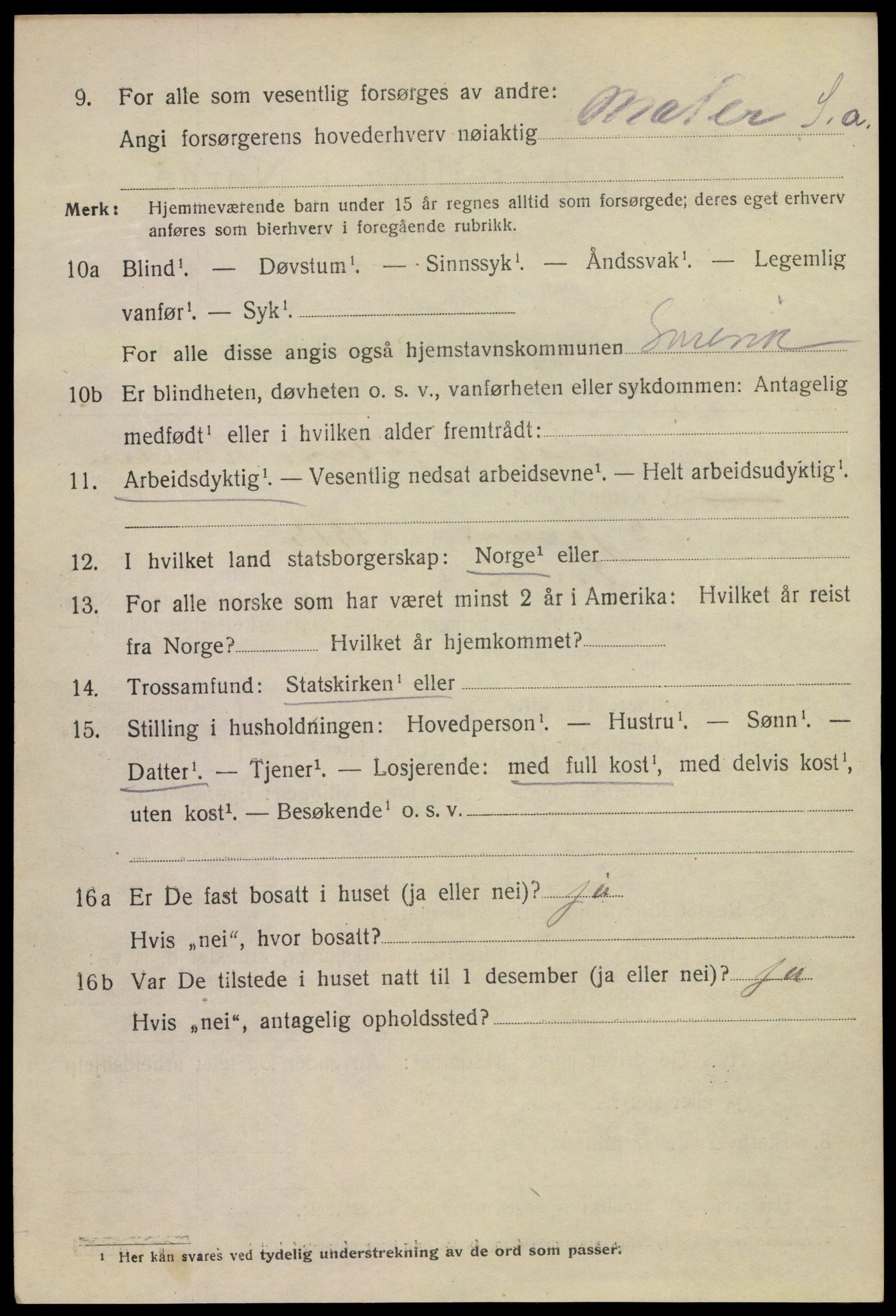 SAKO, 1920 census for Svelvik, 1920, p. 3128