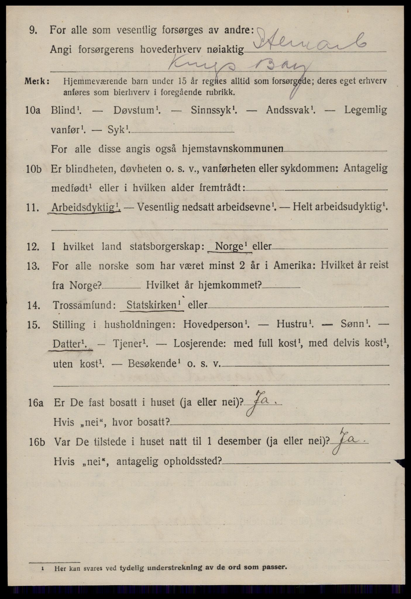 SAT, 1920 census for Borgund, 1920, p. 9837