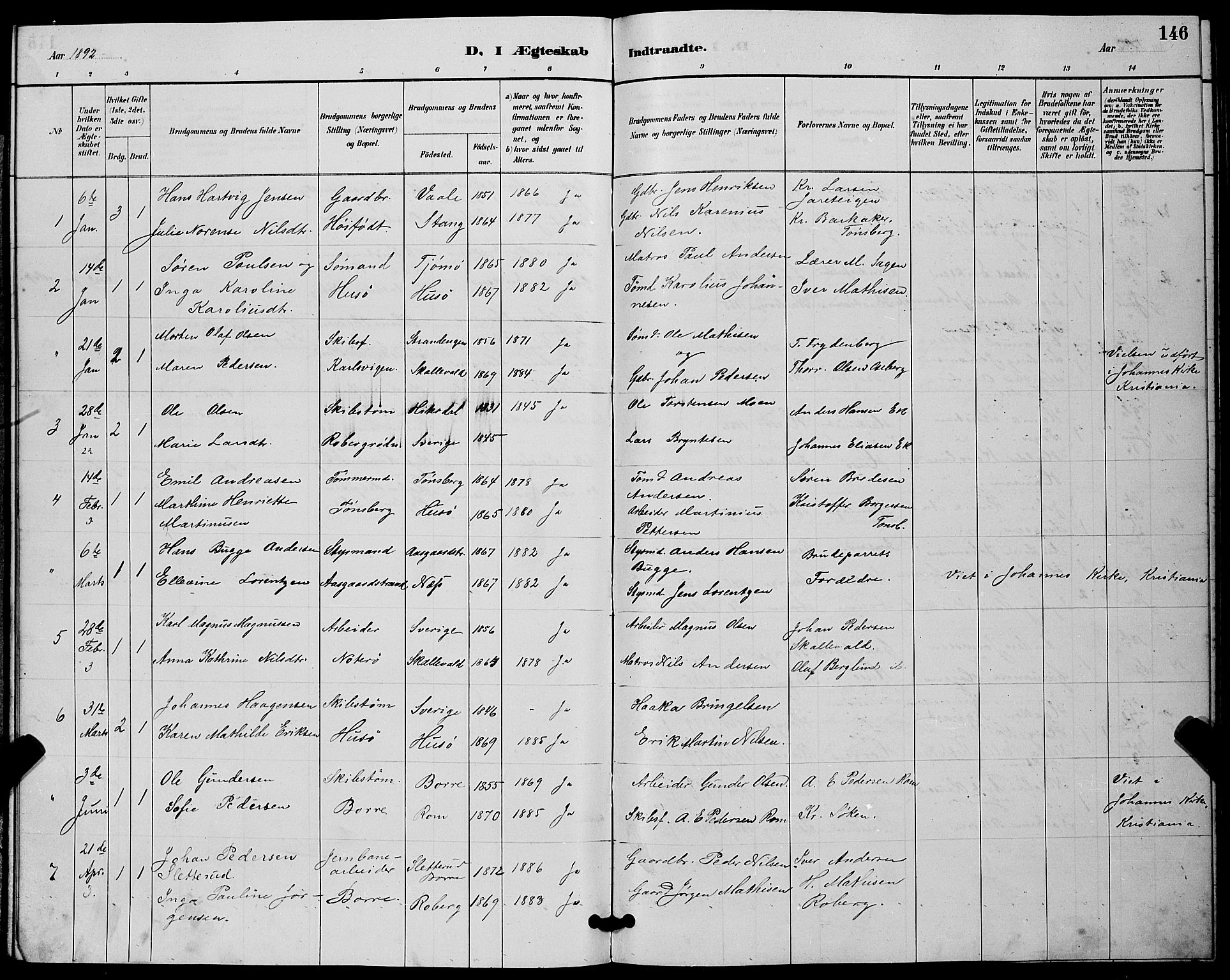 Sem kirkebøker, AV/SAKO-A-5/G/Gb/L0002: Parish register (copy) no. II 2, 1886-1899, p. 146