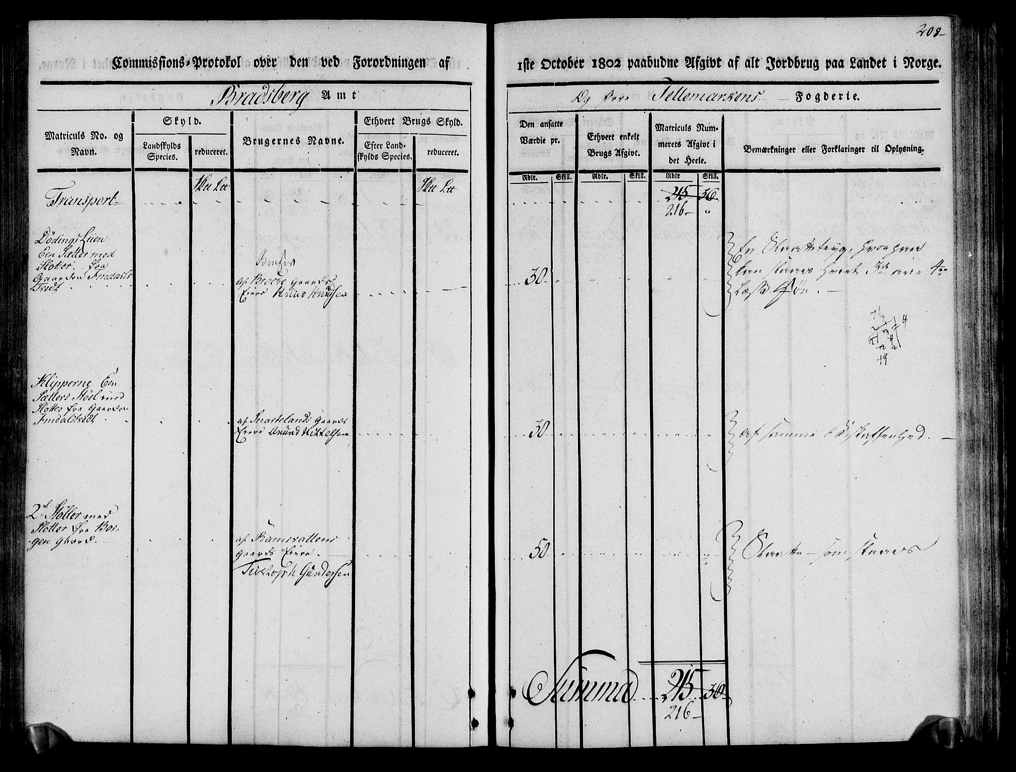 Rentekammeret inntil 1814, Realistisk ordnet avdeling, AV/RA-EA-4070/N/Ne/Nea/L0075: Øvre Telemarken fogderi. Kommisjonsprotokoll for fogderiets vestre del - Kviteseid, Vinje, Moland [):Fyresdal] og Lårdal prestegjeld., 1803, p. 210