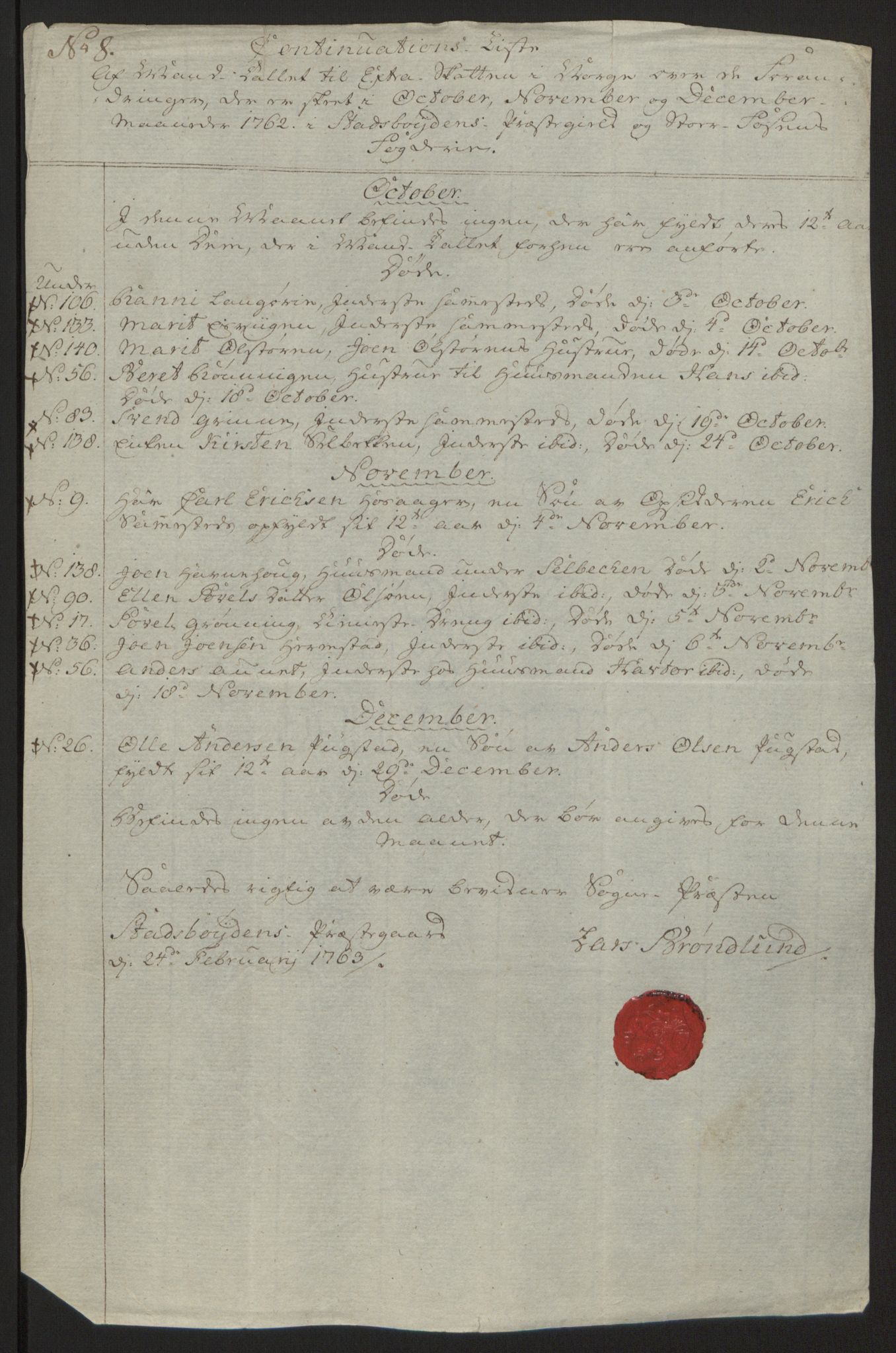 Rentekammeret inntil 1814, Reviderte regnskaper, Fogderegnskap, RA/EA-4092/R57/L3930: Ekstraskatten Fosen, 1762-1763, p. 224