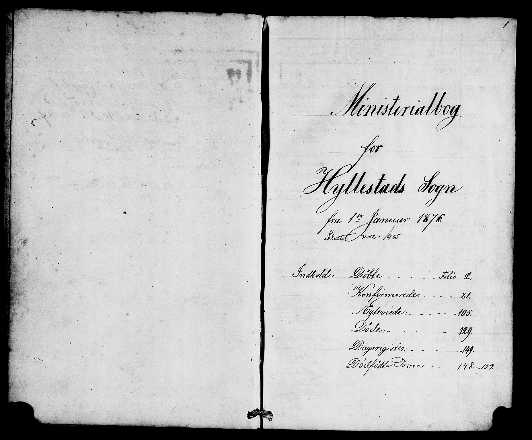 Hyllestad sokneprestembete, SAB/A-80401: Parish register (copy) no. A 2, 1876-1906, p. 1